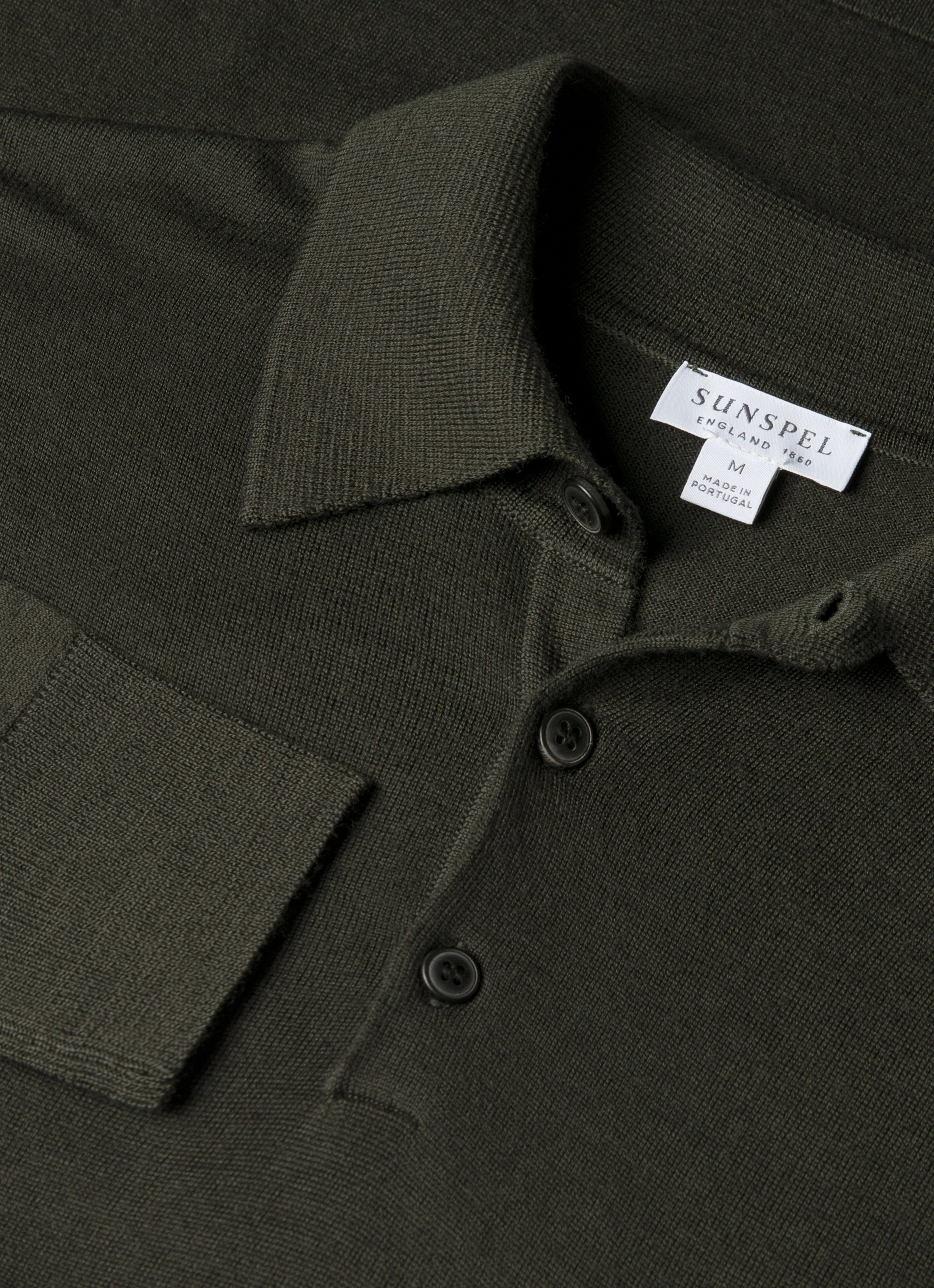 Men's Extra-Fine Merino Polo Shirt in Dark Green Outfit Ready