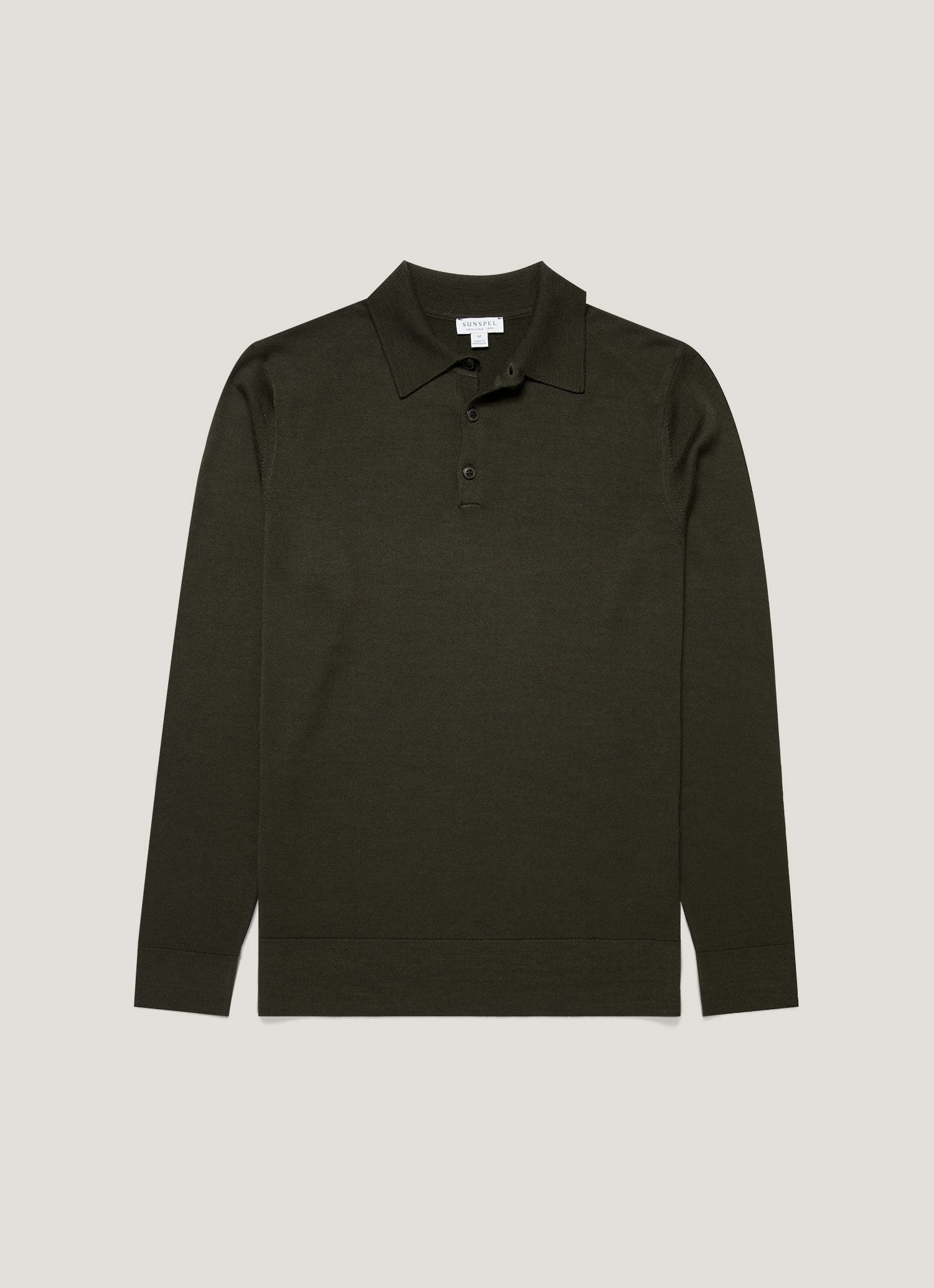 Men's Extra-Fine Merino Polo Shirt in Dark Green Street Outfit Wear