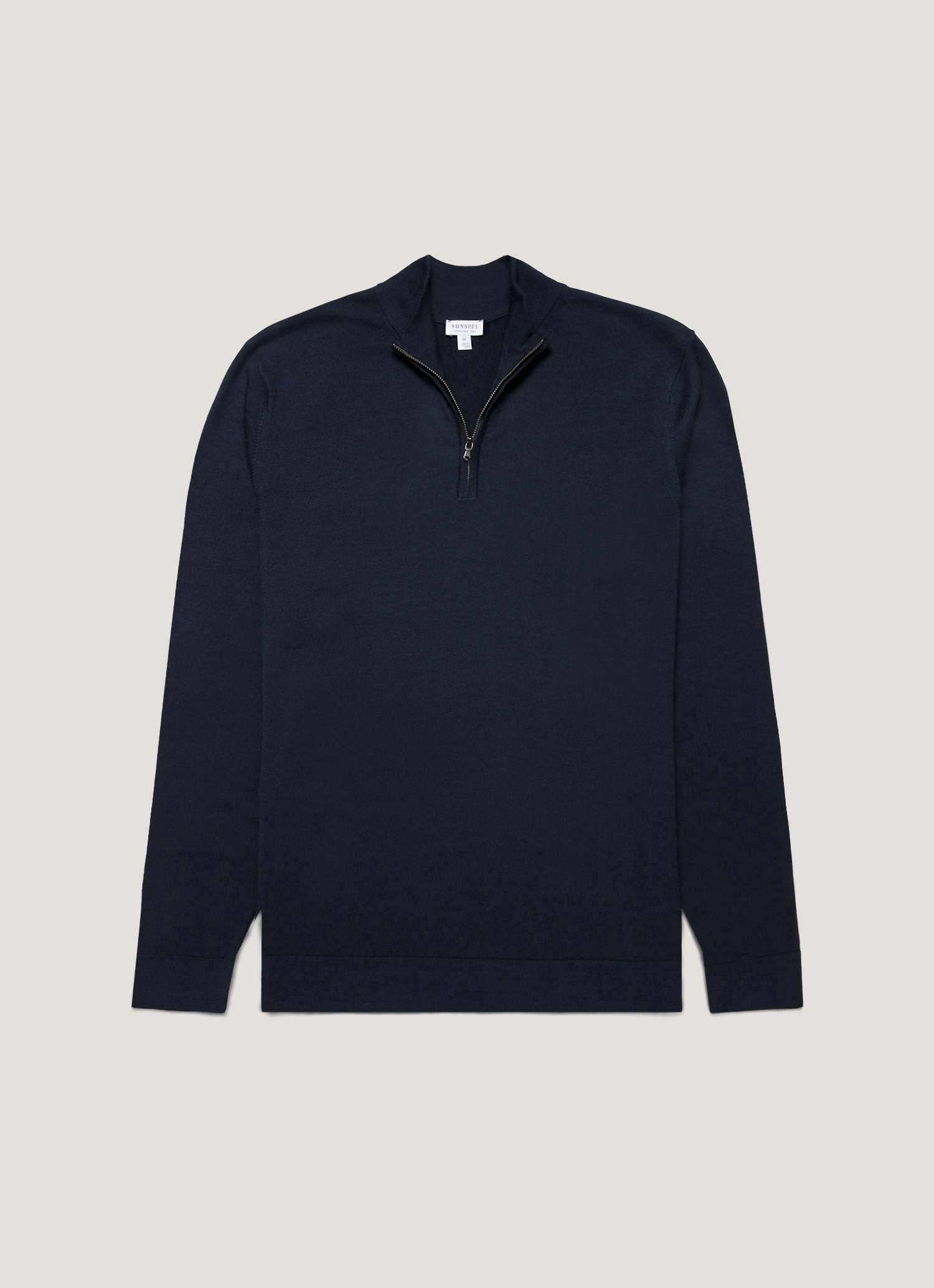 Relaxed-fit pullover Lightweight sweater Men's Extra-Fine Merino Zip Neck in Navy