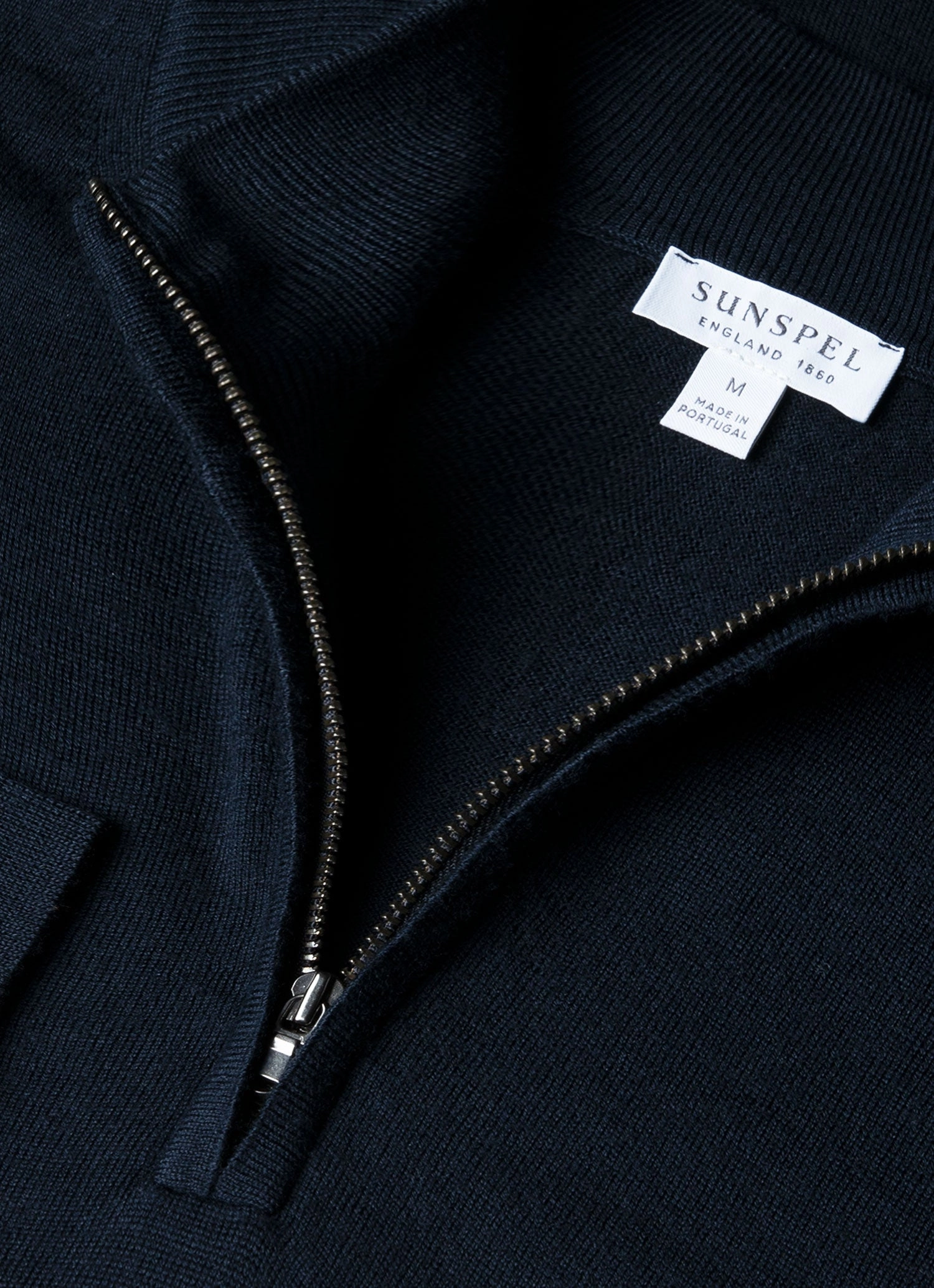 Men's Extra-Fine Merino Zip Neck in Navy Classic Style