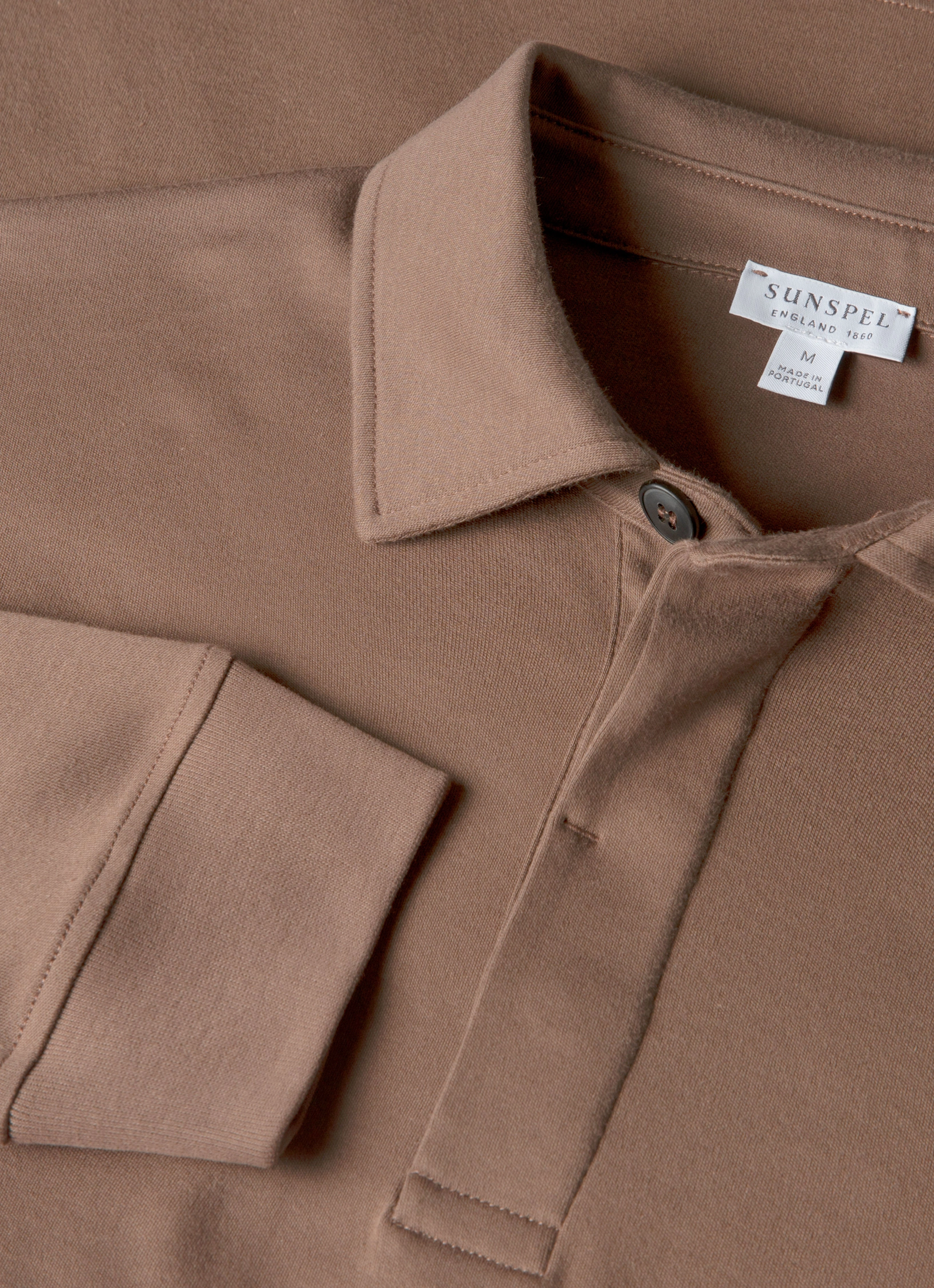 Men's Heavyweight Rugby Polo Shirt in Bark Minimal Tee