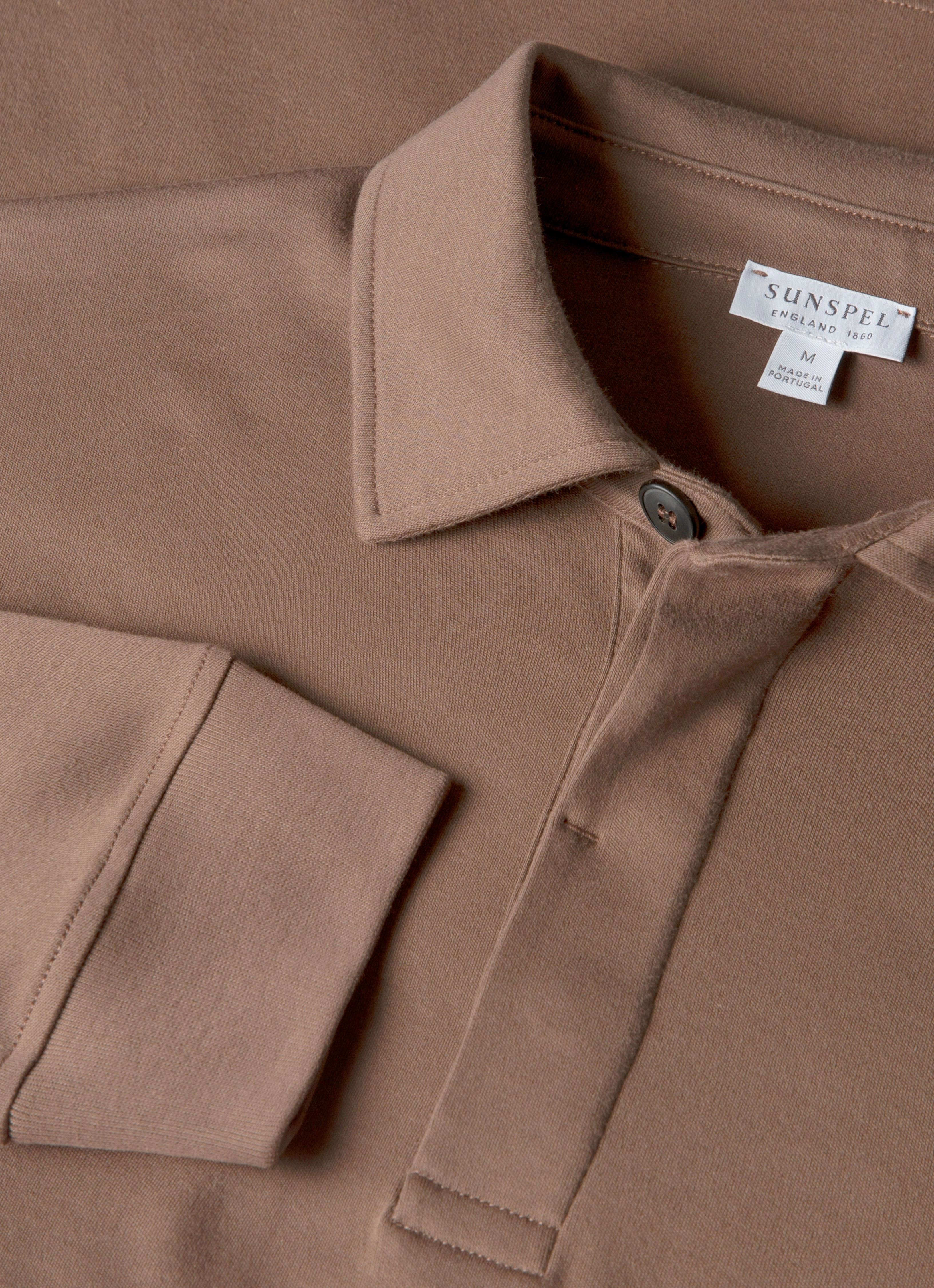 Men's Heavyweight Rugby Polo Shirt in Bark Minimal Tee