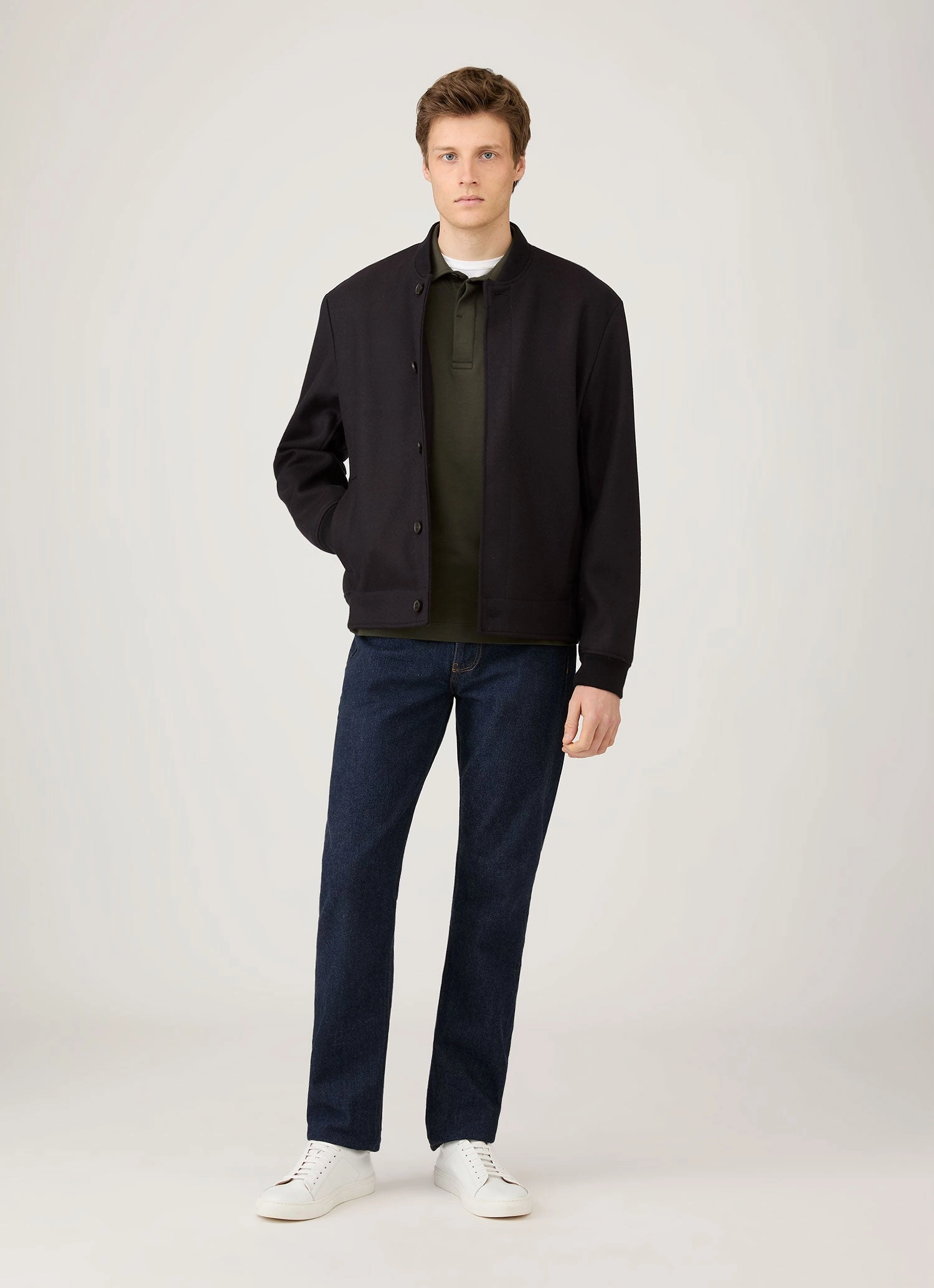 Men's Heavyweight Rugby Polo Shirt in Dark Green Work Casual