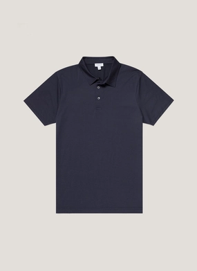 Minimal Look Men's Jersey Classic Polo Shirt in Navy