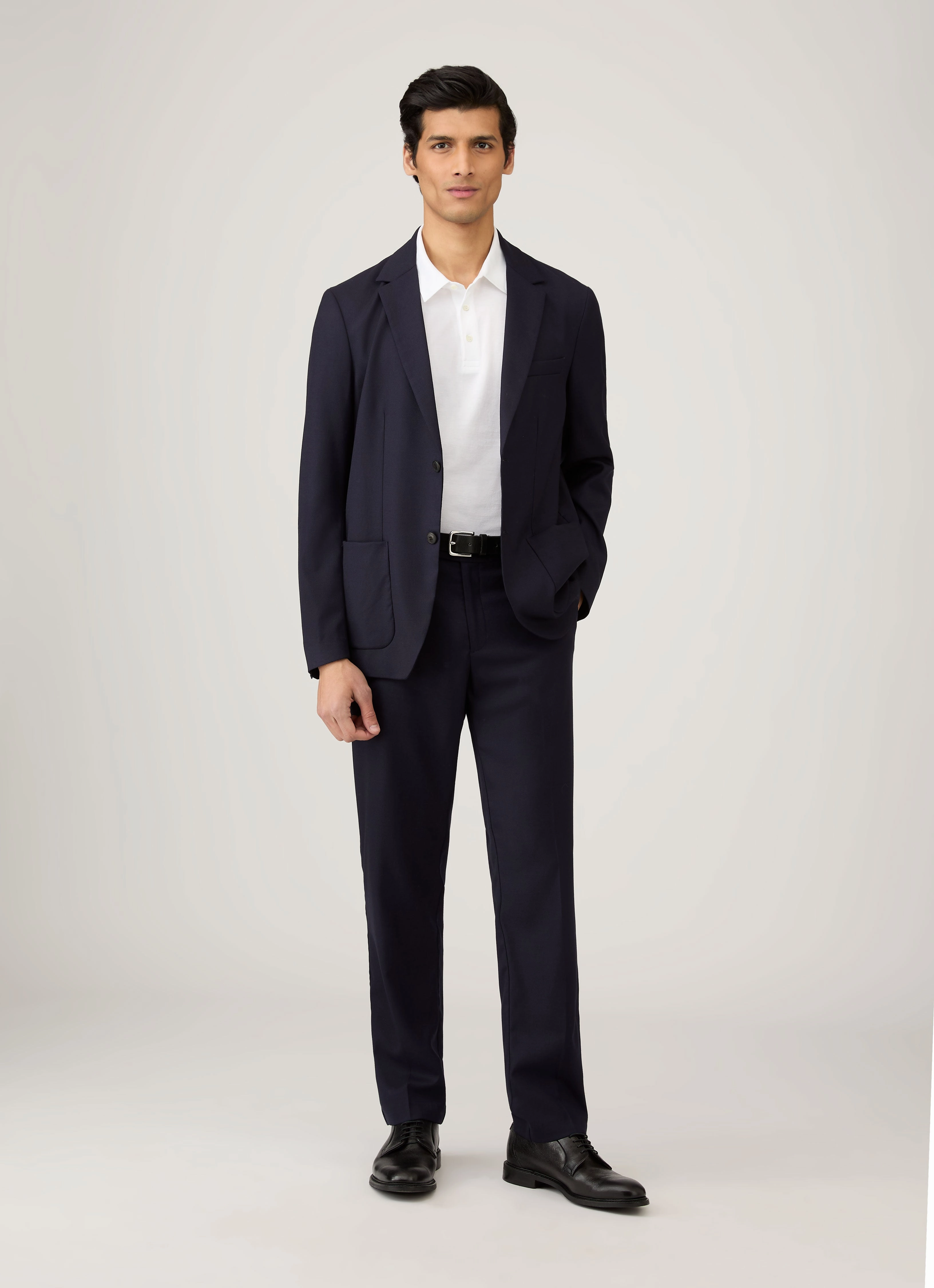 Men's Jersey Classic Polo Shirt in White Relaxed Profile Party