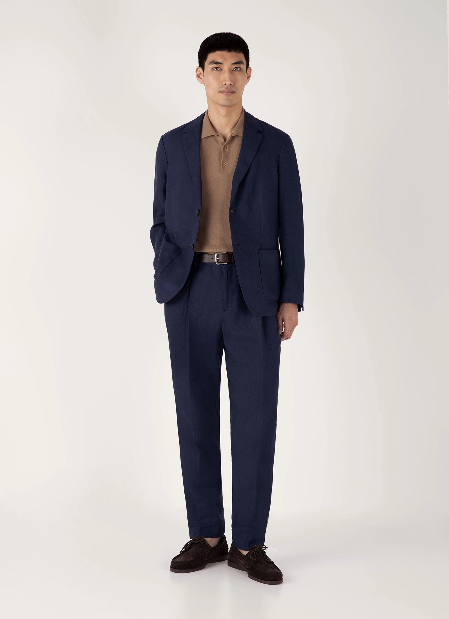 Men's Knit Polo Shirt in Dune Soft Edition Summer