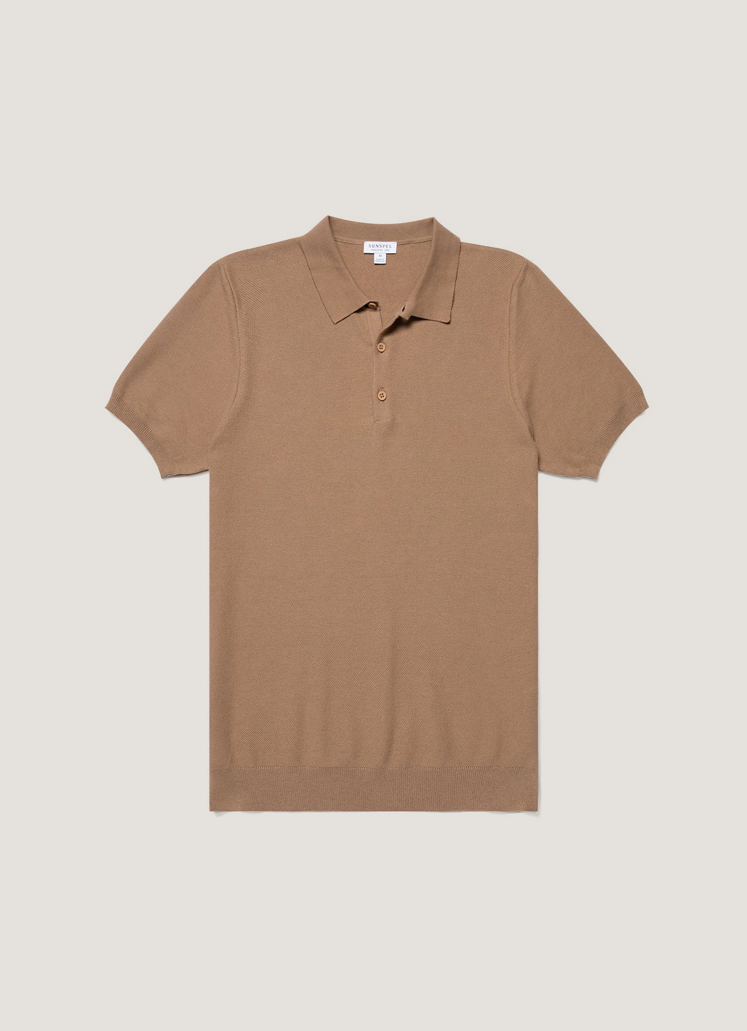 Men's Knit Polo Shirt in Dune Lifestyle Aura Timeless Trend