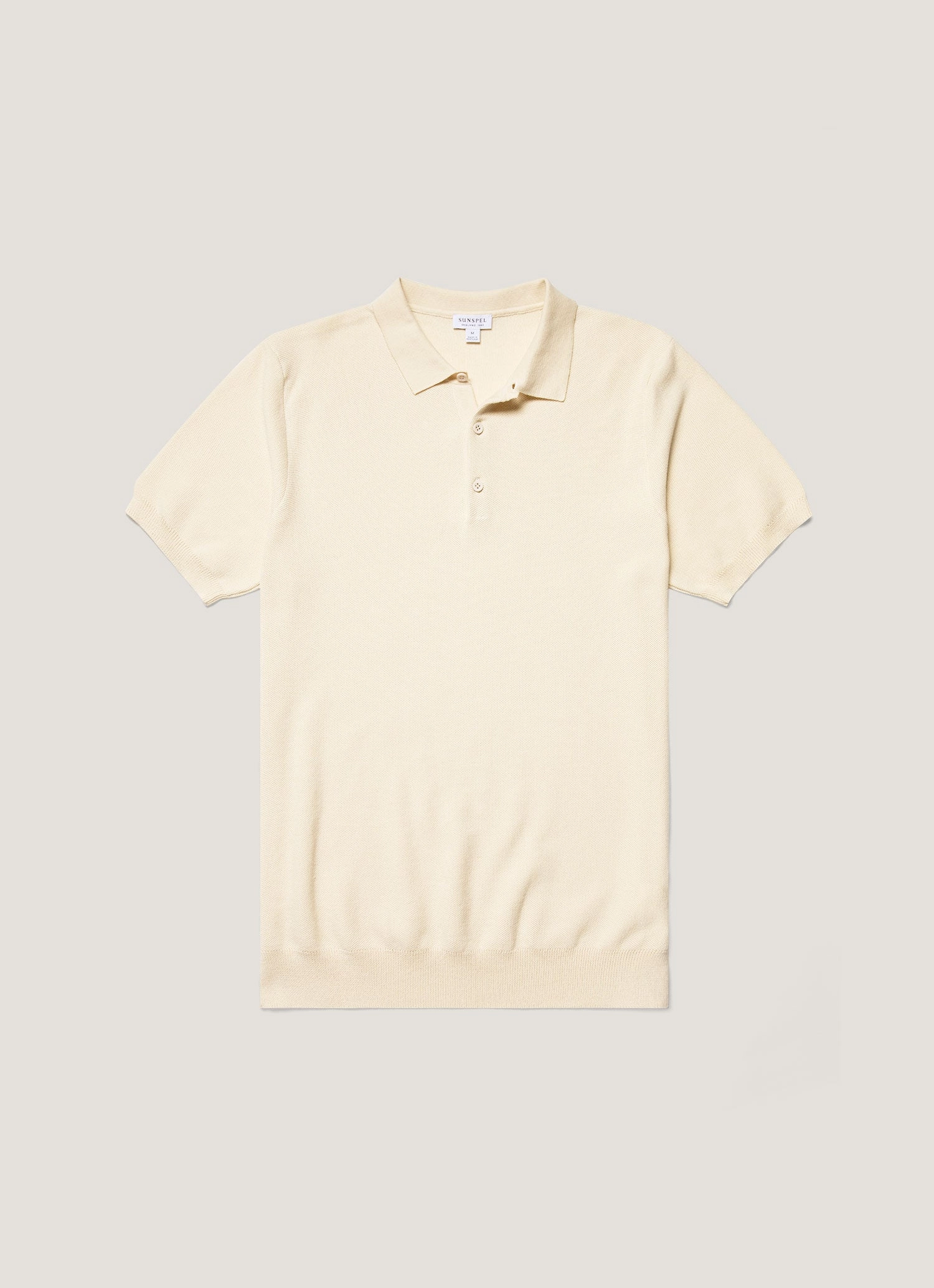 Men's Knit Polo Shirt in Ecru Smart Travel Style