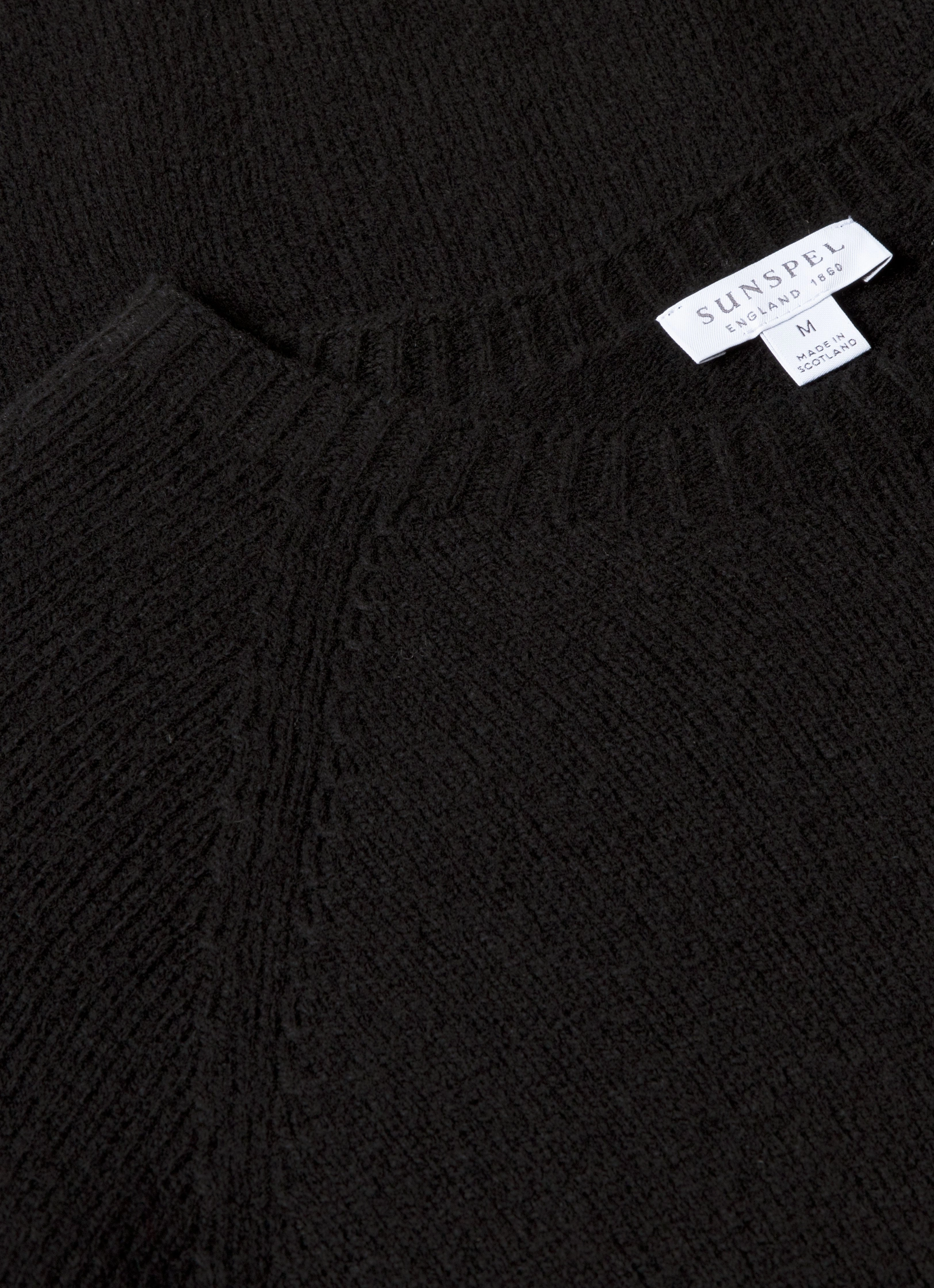 Men's Lambswool Crew Neck Jumper in Black Japanese Fresh
