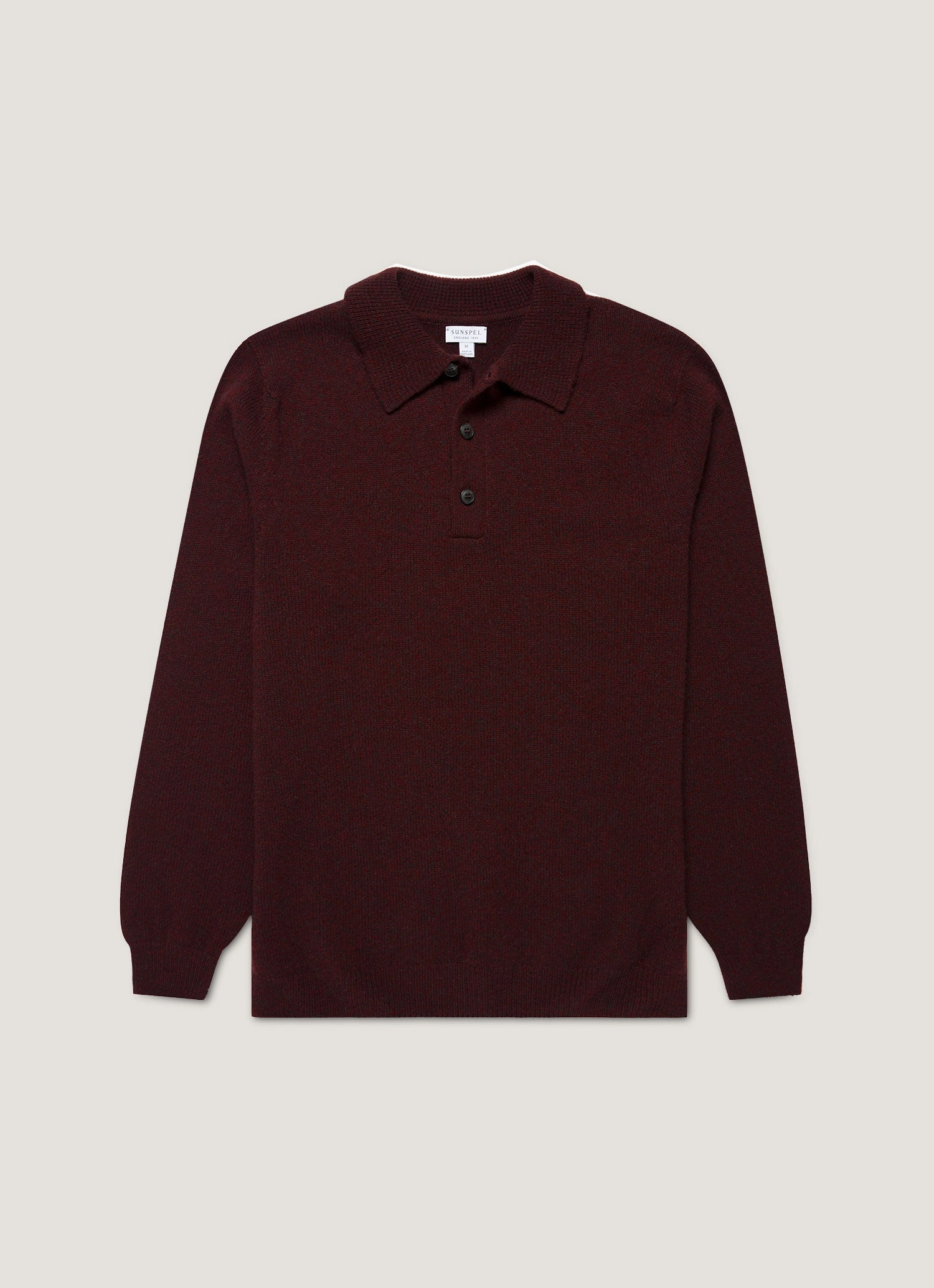 Men's Lambswool Polo Shirt in Bakelite Twist Travel Vibe