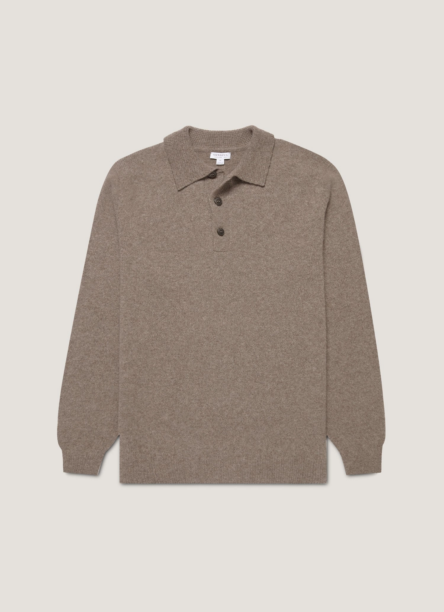 Stylish cold-weather top Men's Lambswool Polo Shirt in Bark