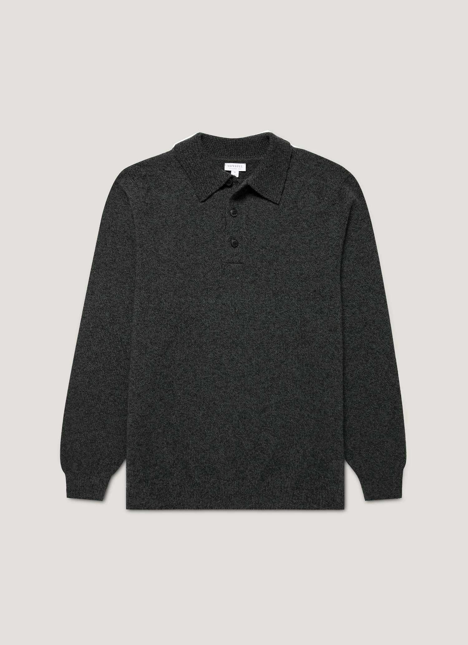 Classic Trend Look Men's Lambswool Polo Shirt in Dark Green Twist