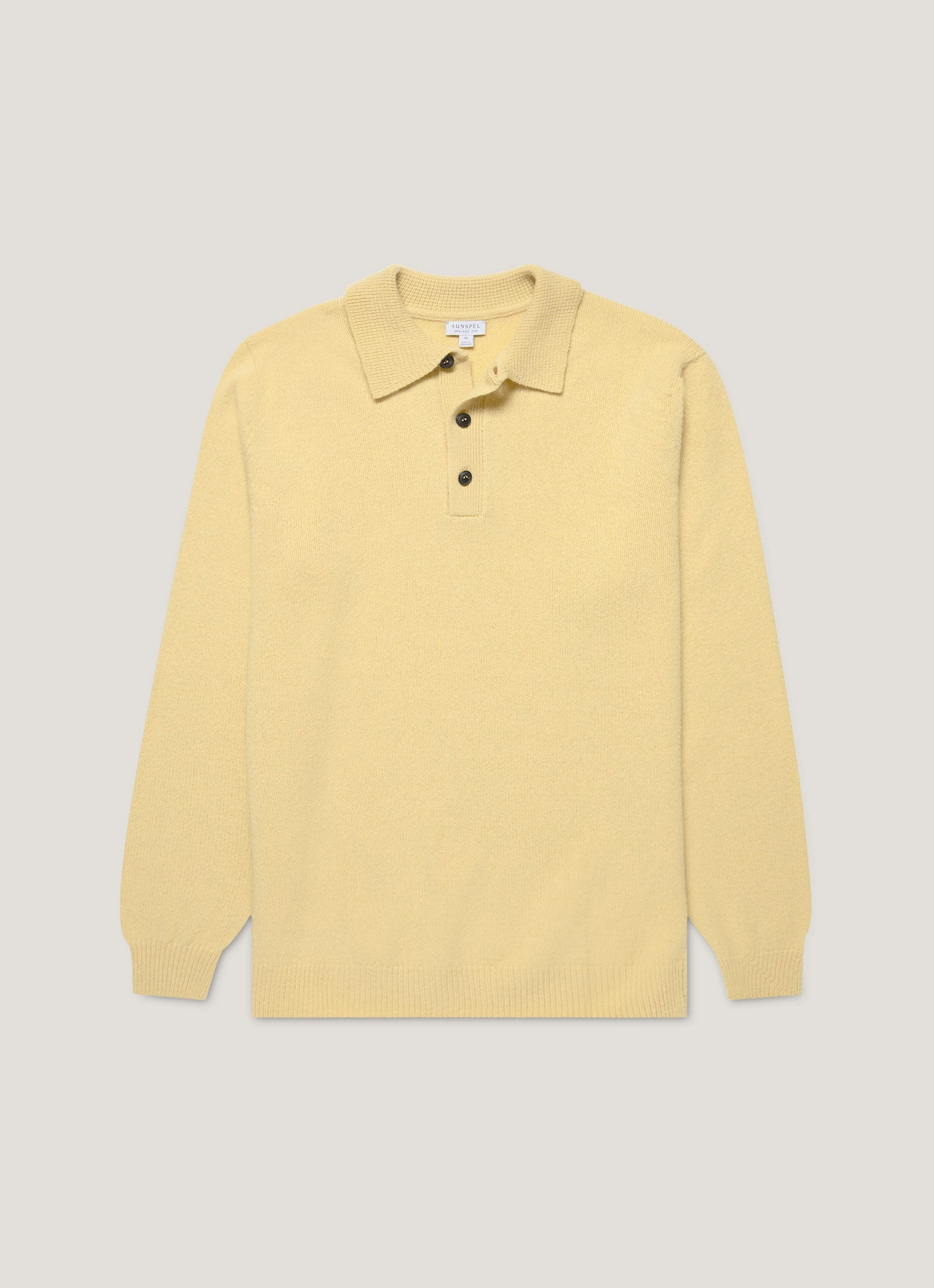 Weekend casual knitwear Men's Lambswool Polo Shirt in Dusty Yellow