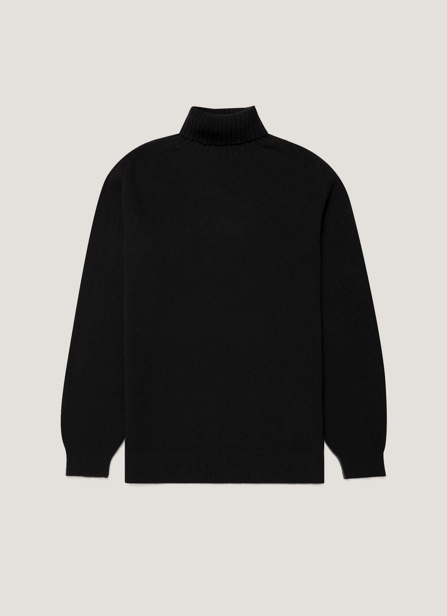 Casual sweater for work Lightweight casual sweater Men's Lambswool Roll Neck in Black