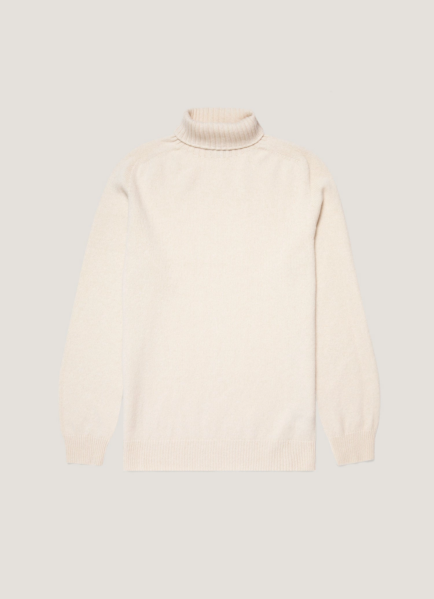 All-purpose wool sweater Comfortable knit outerwear Men's Lambswool Roll Neck in Ecru