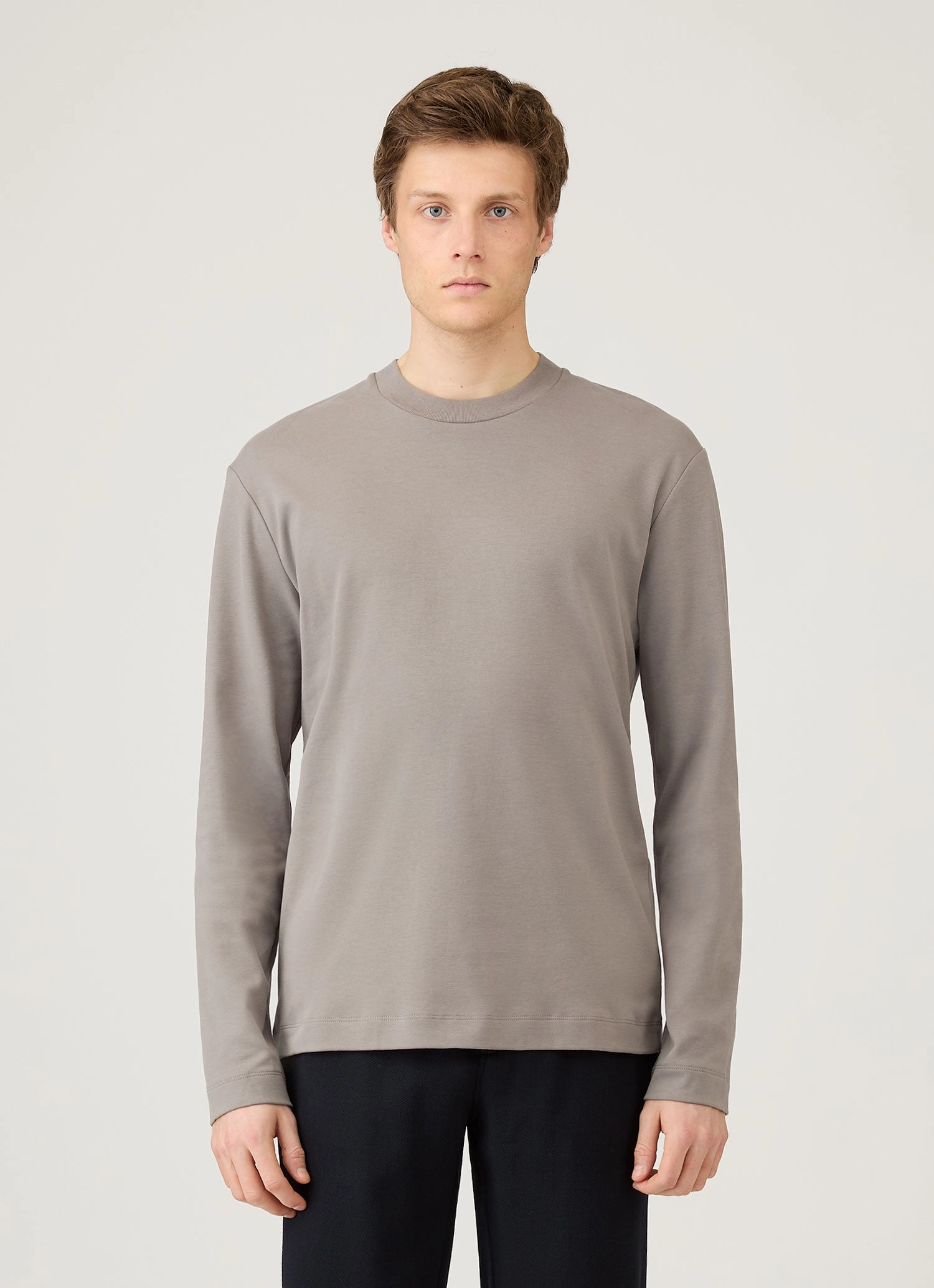 Men's Long Sleeve Heavyweight T-shirt in Iron Grey Soft Clothing