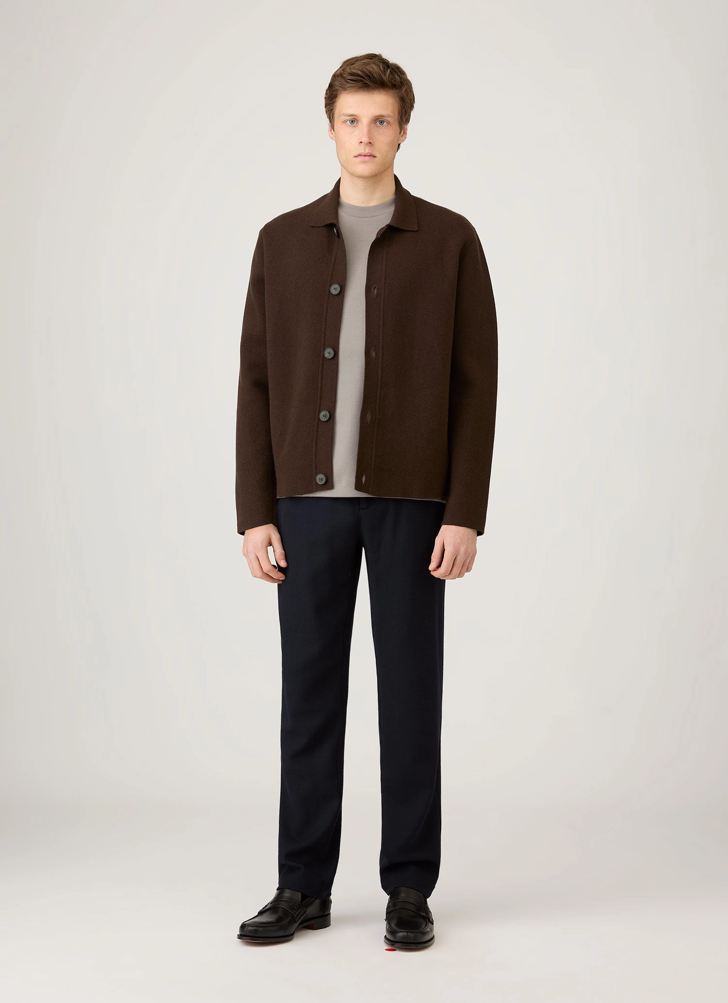 Men's Long Sleeve Heavyweight T-shirt in Iron Grey Soft Clothing