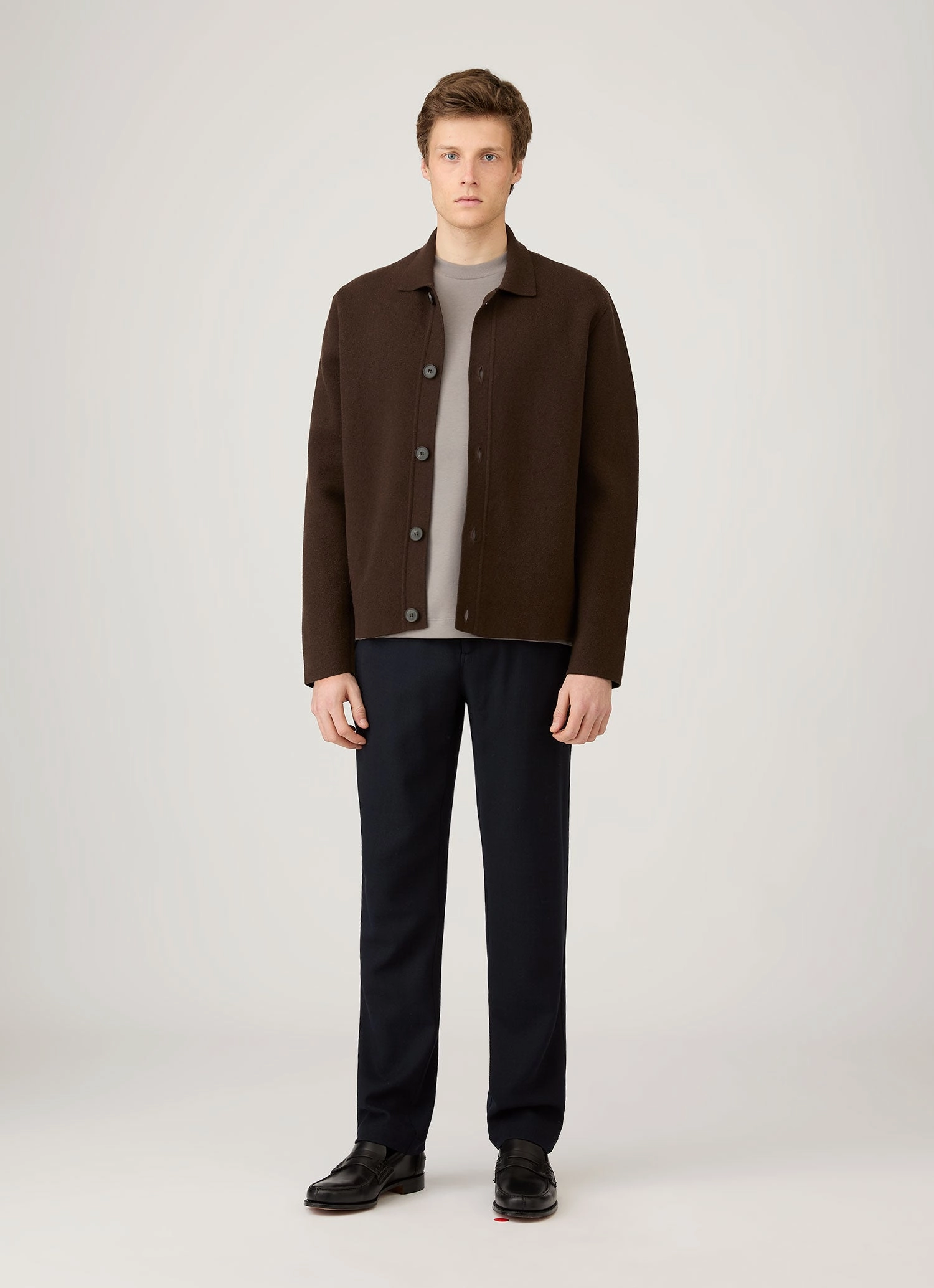 Men's Long Sleeve Heavyweight T-shirt in Iron Grey Soft Clothing