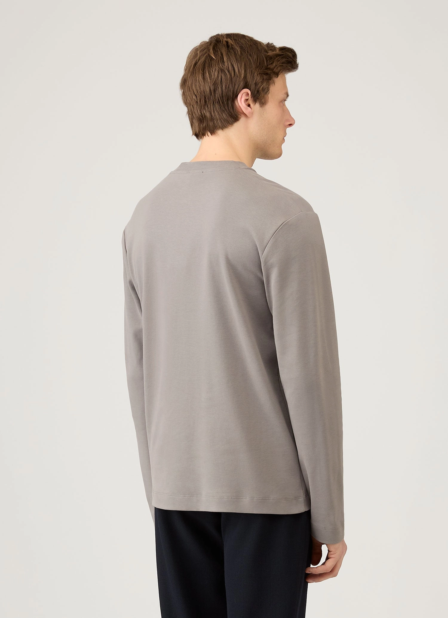Men's Long Sleeve Heavyweight T-shirt in Iron Grey Soft Clothing