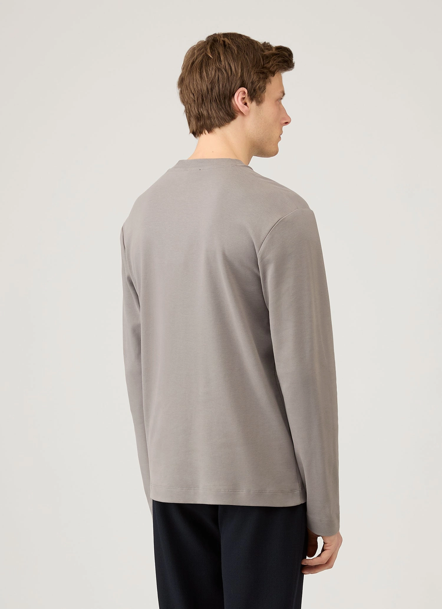 Men's Long Sleeve Heavyweight T-shirt in Iron Grey Soft Clothing