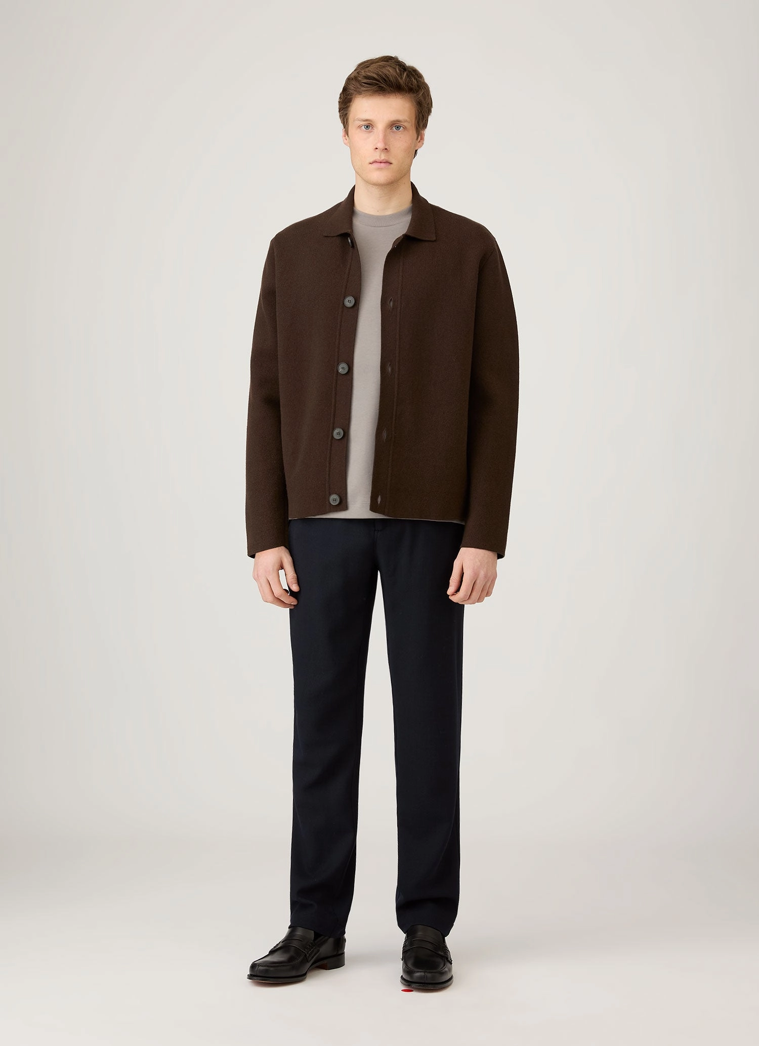 Men's Long Sleeve Heavyweight T-shirt in Iron Grey Soft Clothing