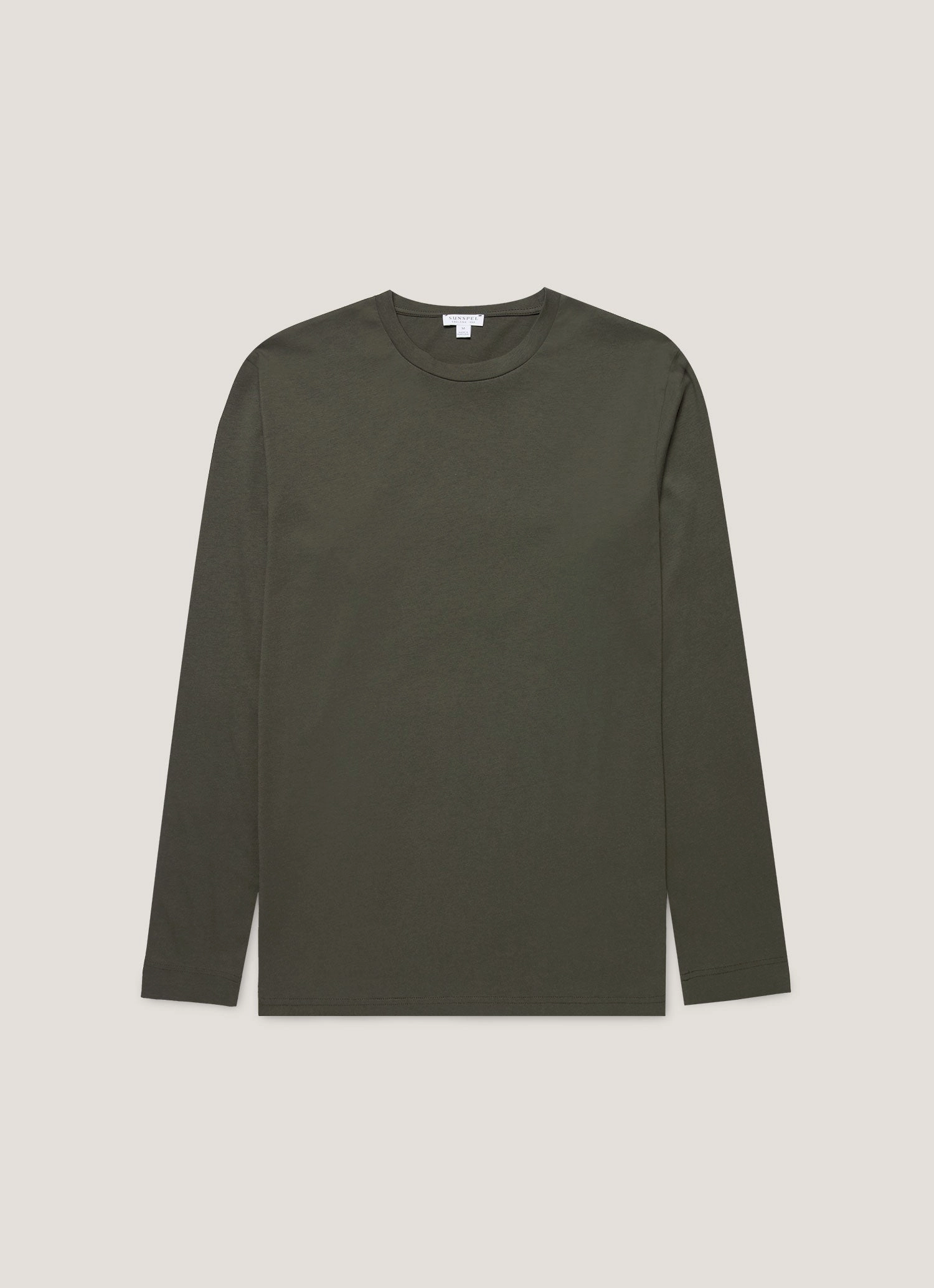Men's Long Sleeve Riviera Midweight T-shirt in Dark Green Street Fashion Outdoor Casual Style