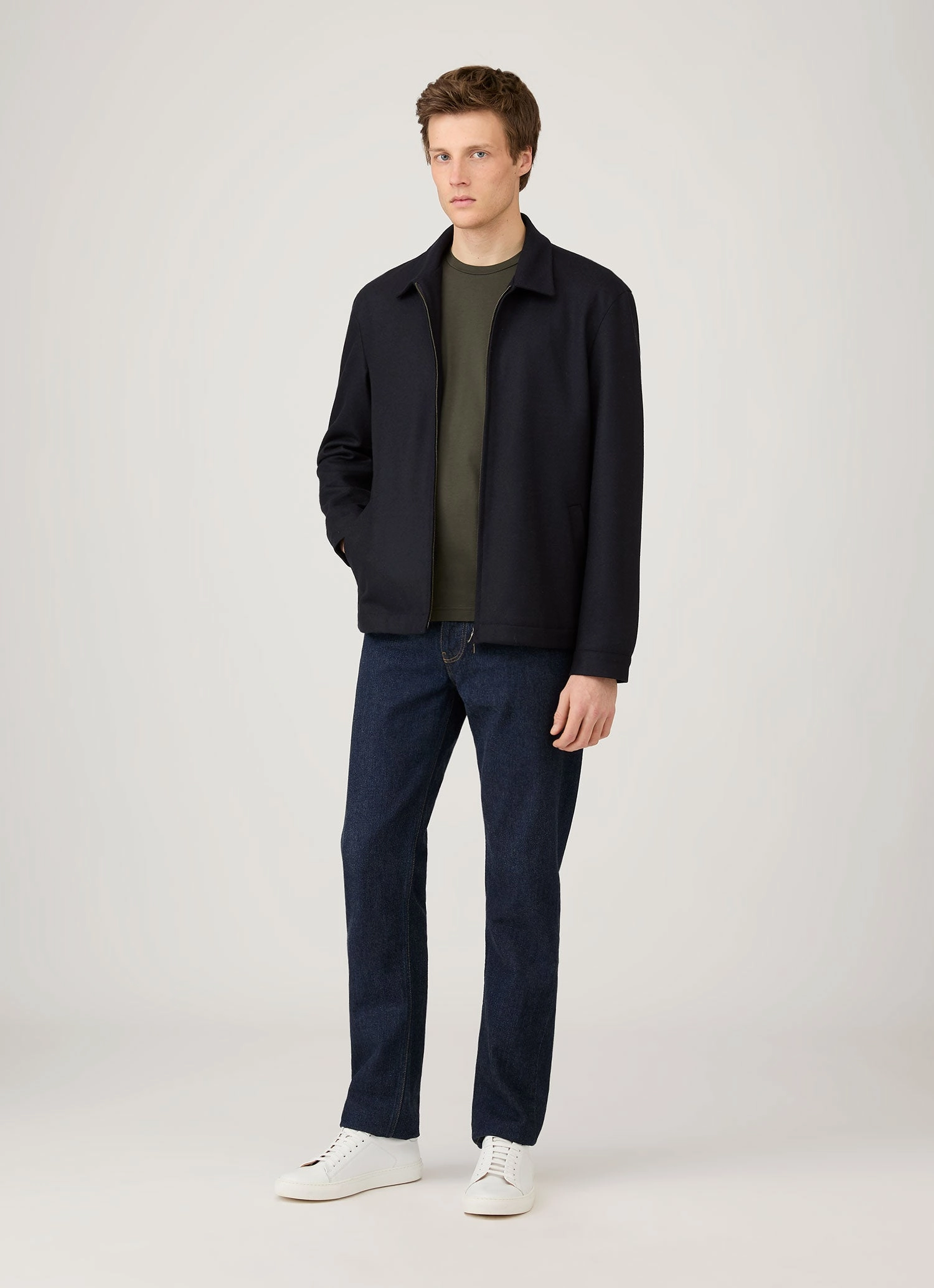 Men's Long Sleeve Riviera Midweight T-shirt in Dark Green Soft Trend