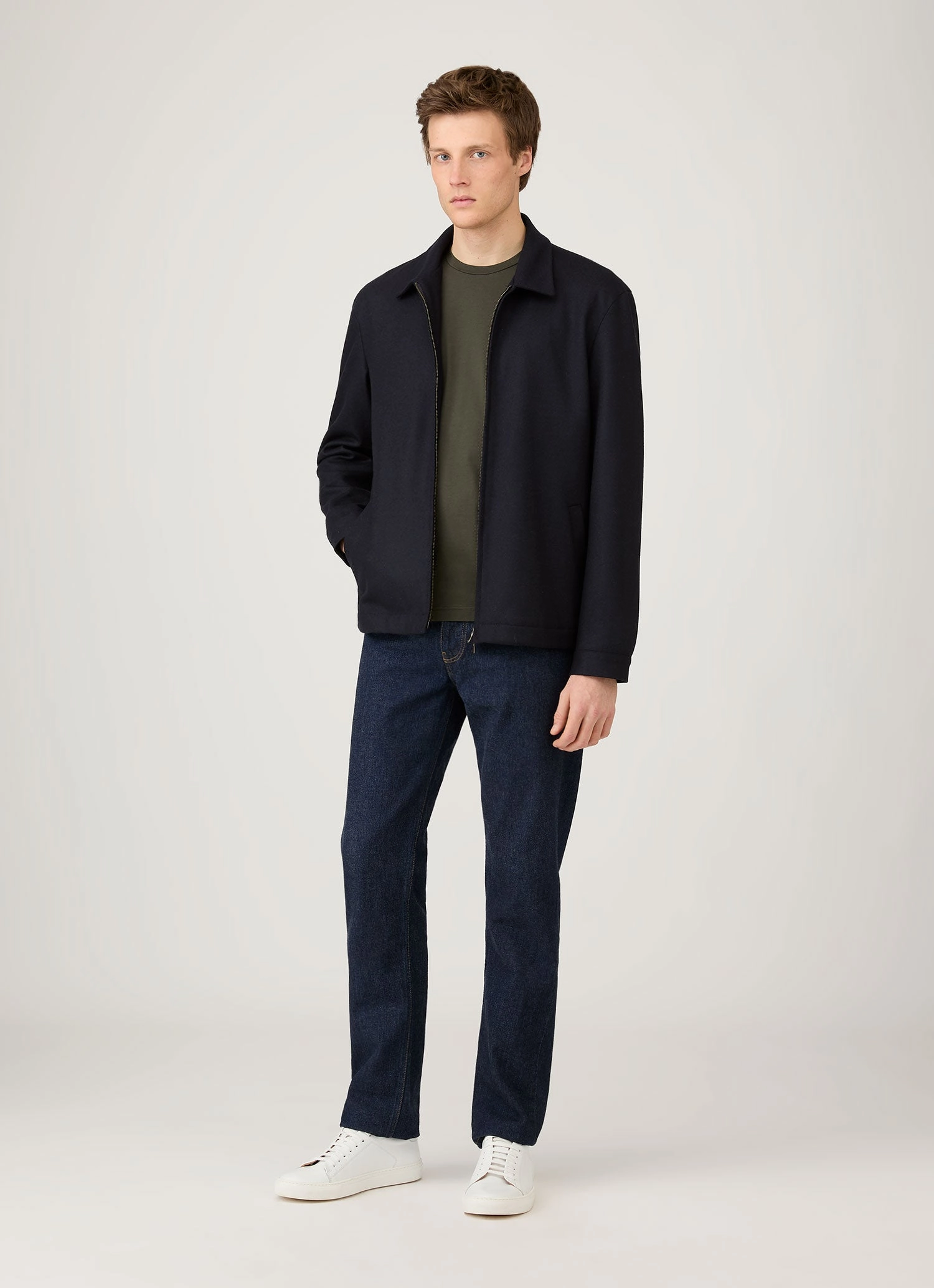 Men's Long Sleeve Riviera Midweight T-shirt in Dark Green Soft Trend