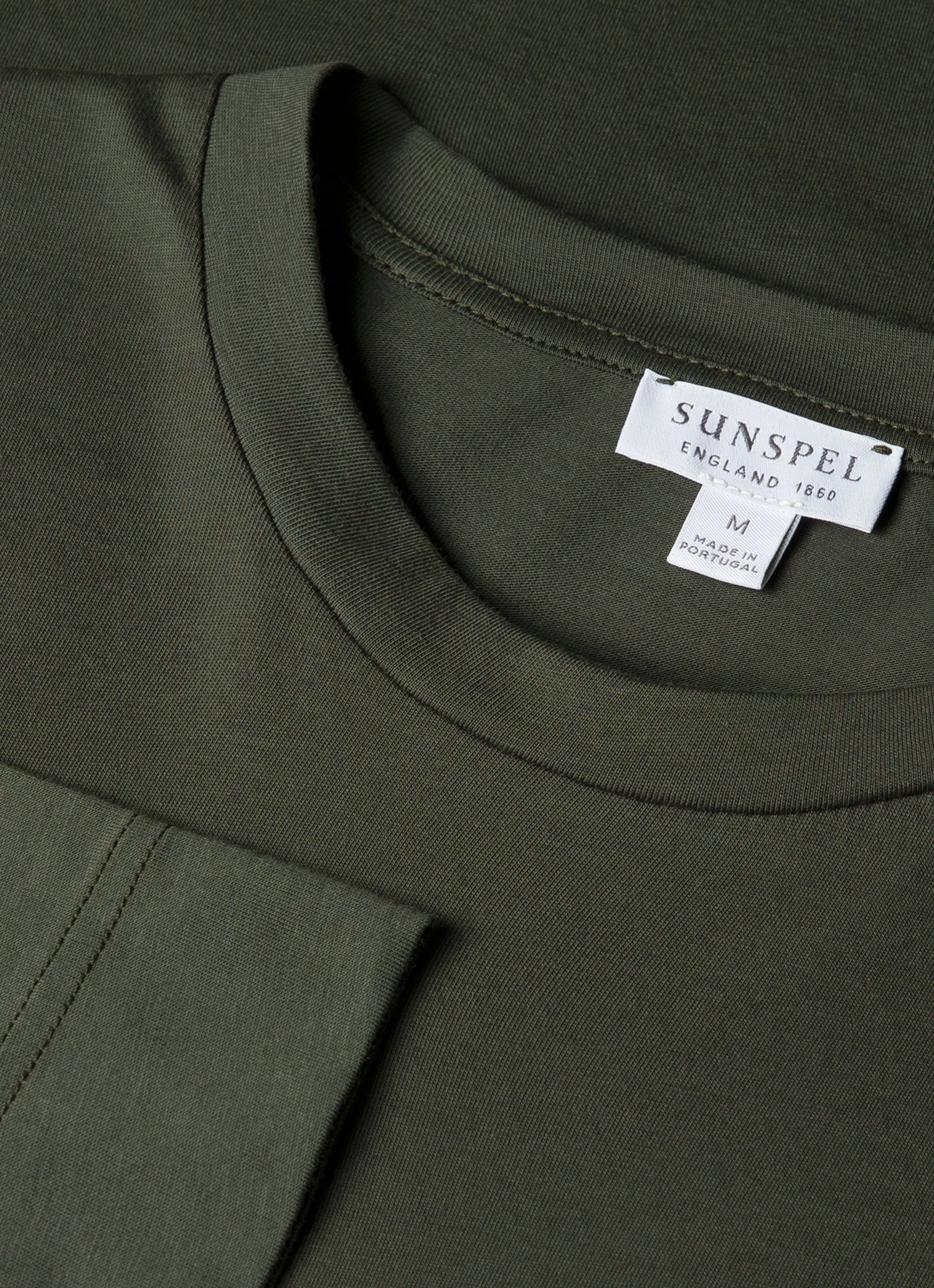 Men's Long Sleeve Riviera Midweight T-shirt in Dark Green Soft Trend