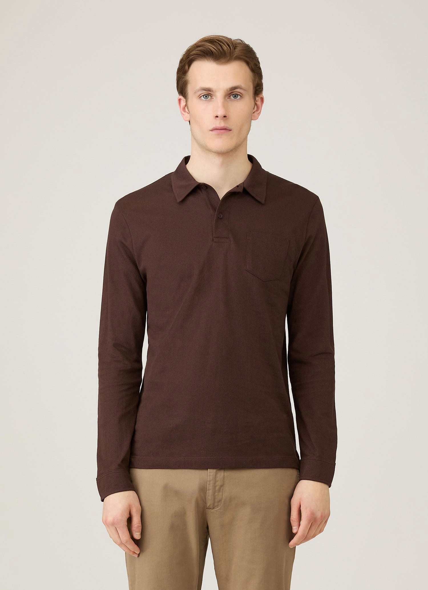 Men's Long Sleeve Riviera Polo Shirt in Bakelite Durable Profile