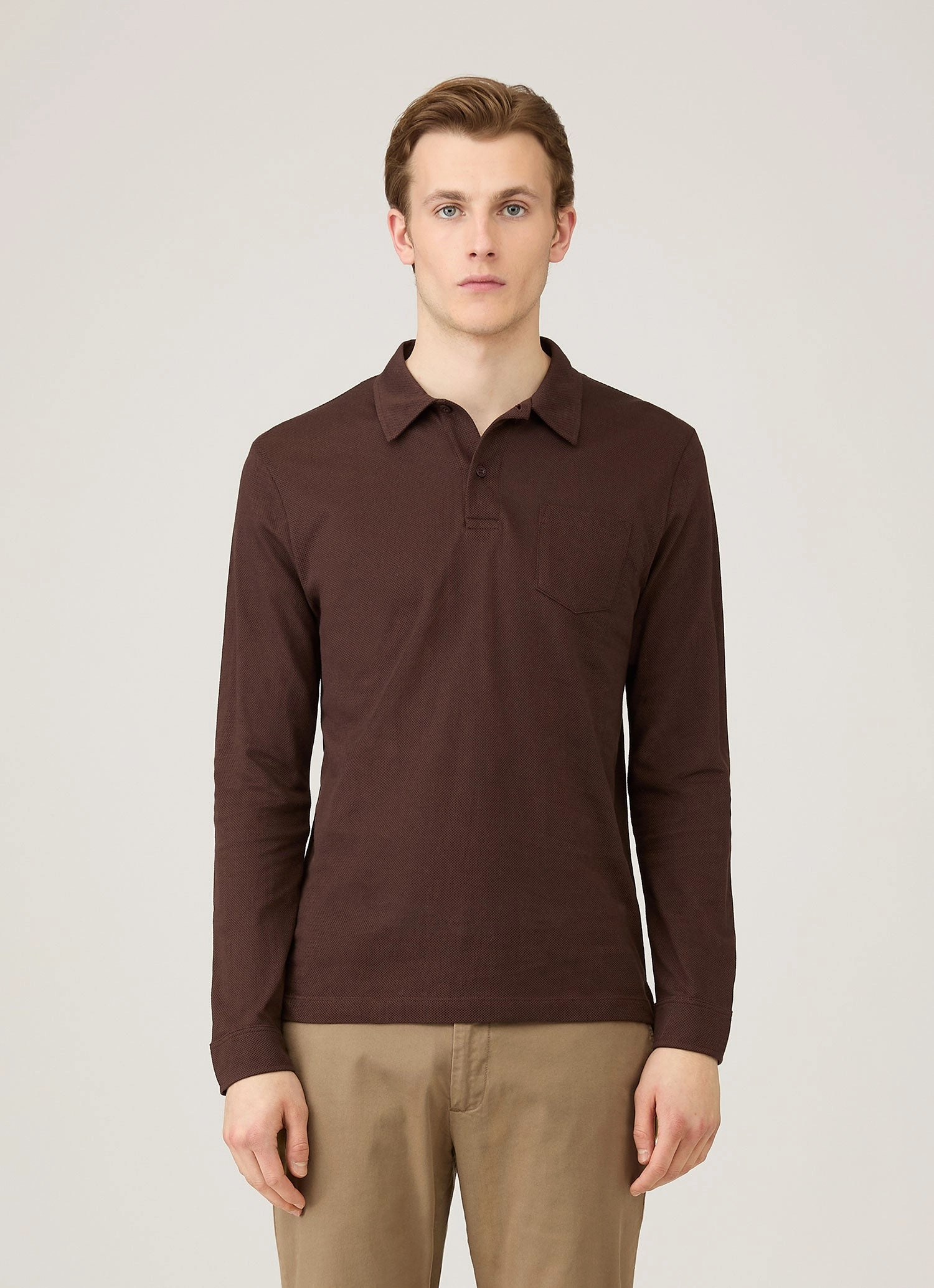 Men's Long Sleeve Riviera Polo Shirt in Bakelite Durable Profile