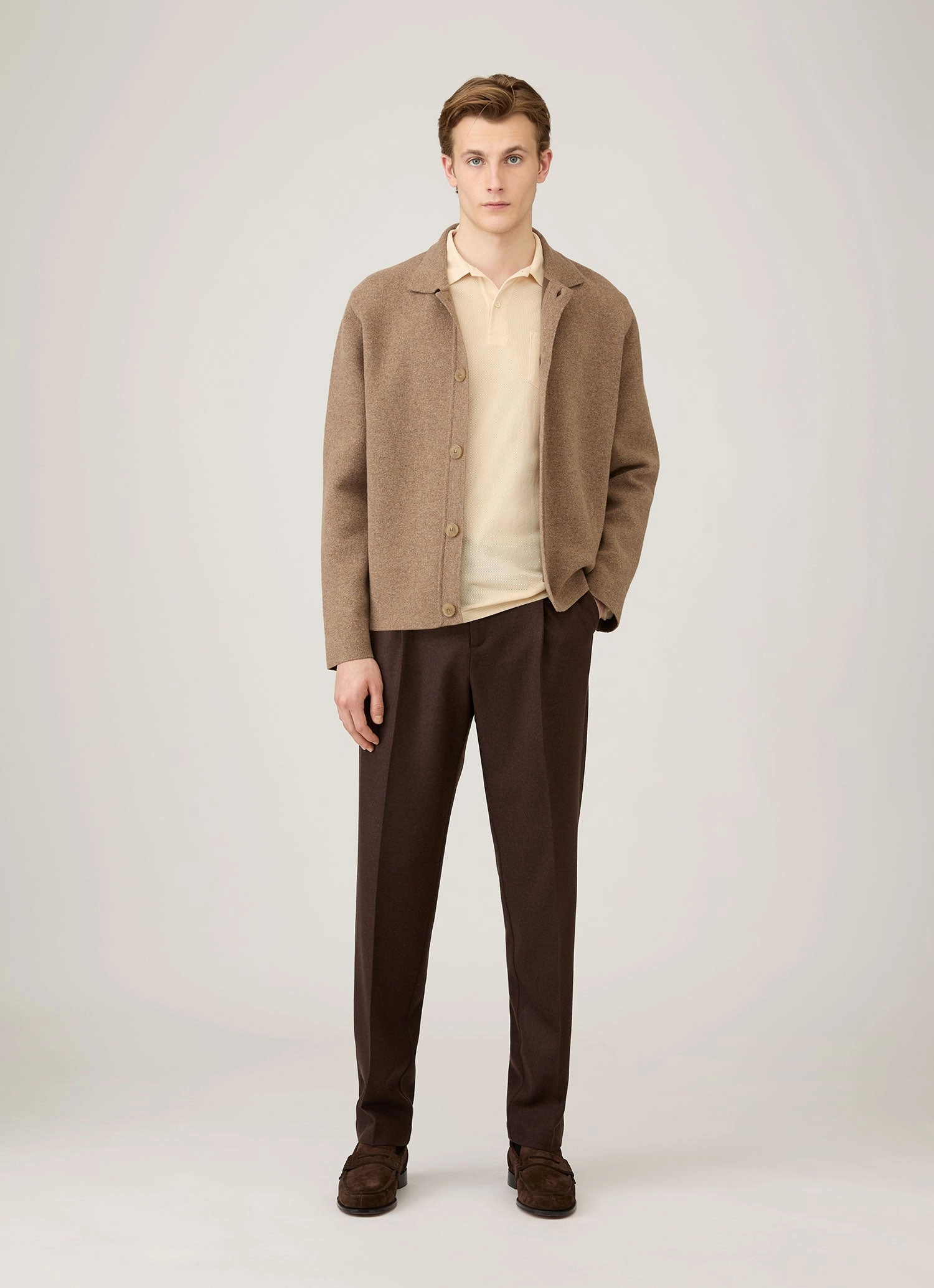 Men's Long Sleeve Riviera Polo Shirt in Undyed Comfort Edition Summer