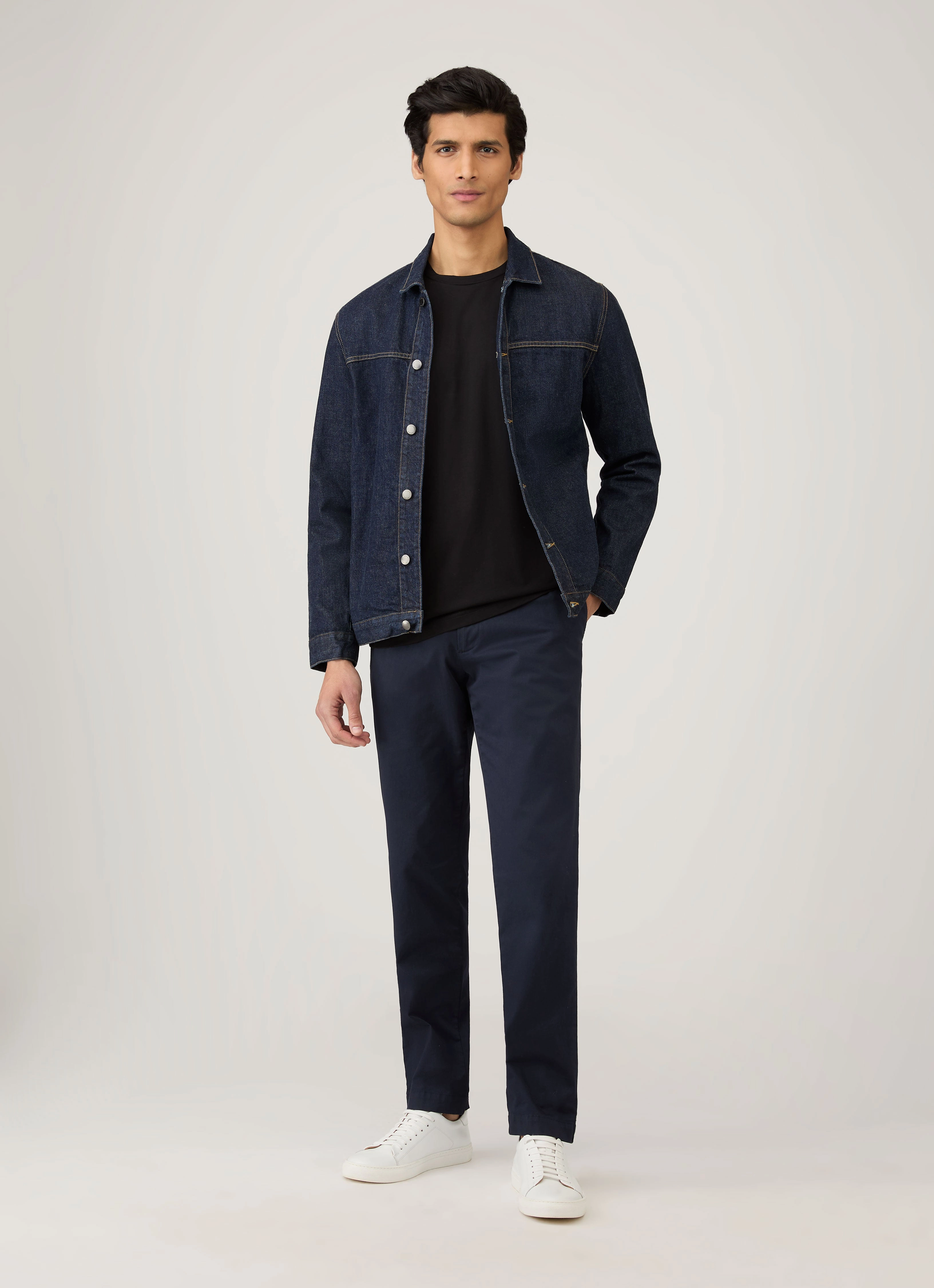 Men's Long Sleeve Riviera T-shirt in Black Everyday Shape Summer