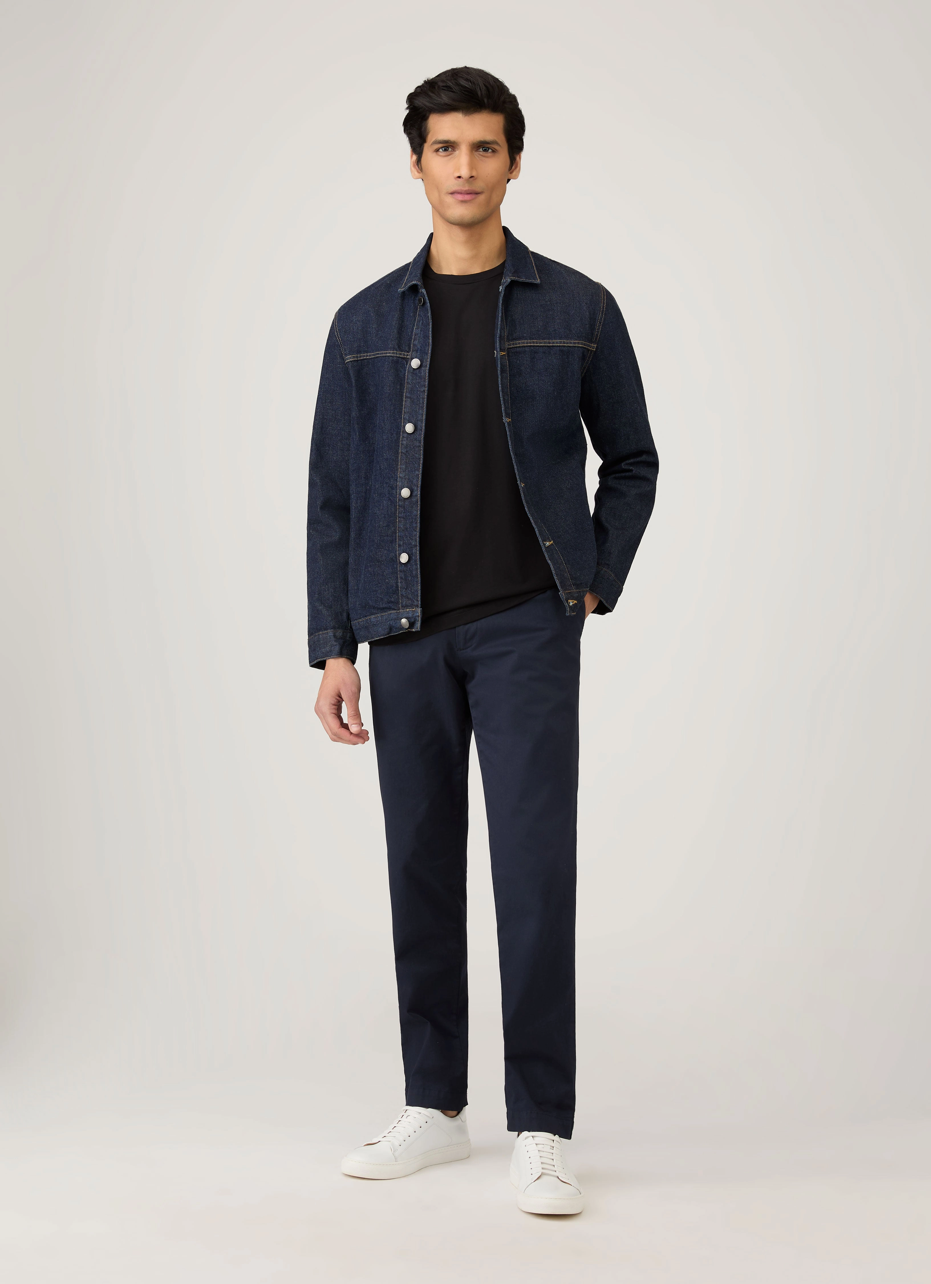 Men's Long Sleeve Riviera T-shirt in Black Everyday Shape Summer