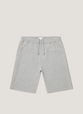 Men's Loopback Shorts in Grey Melange Comfortable summer travel shorts Sporty weekend bottomwear