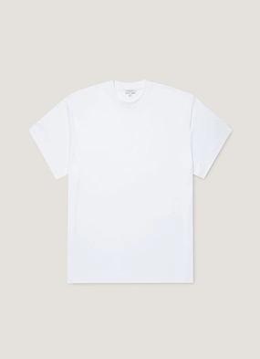 Men's Oversized Heavyweight T-shirt in White and Vibrant outdoor casual shirt.