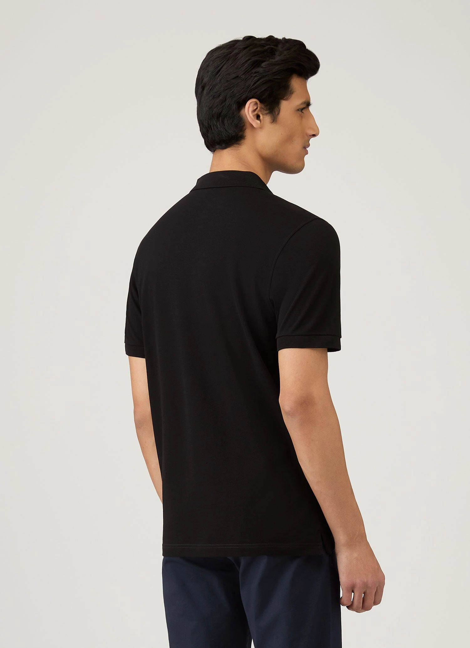 Men's Piqu?? Polo Shirt in Black Classic Profile Office