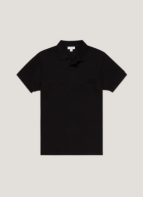 Men's Piqu?? Polo Shirt in Black Sport Inspired Weekend Outfit Wear