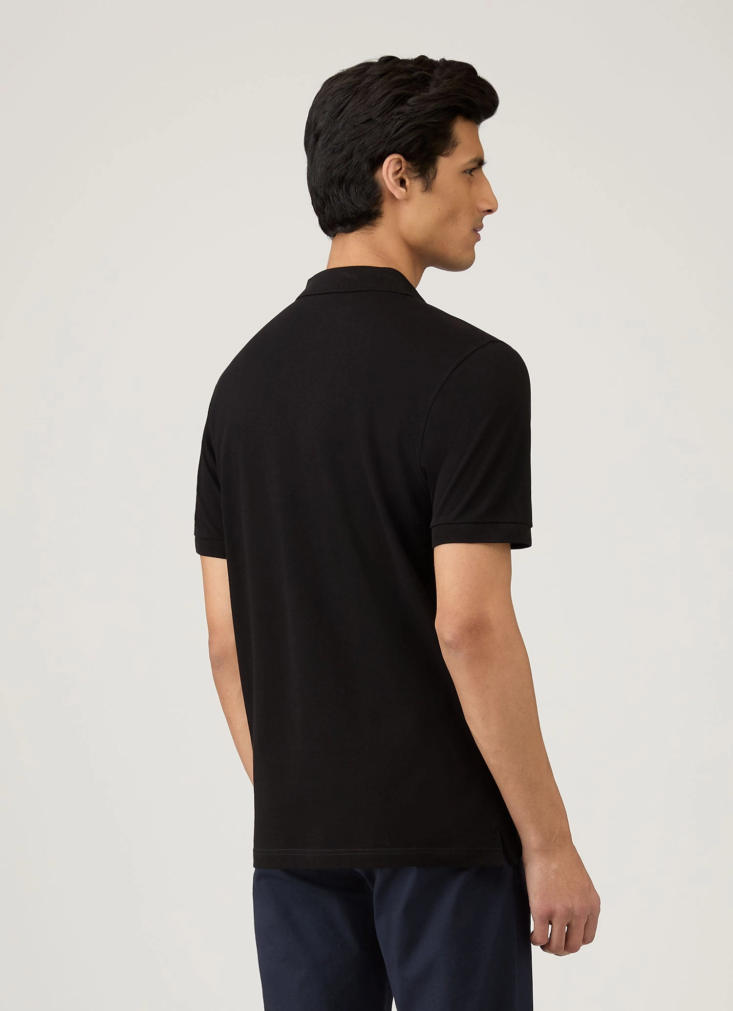 Men's Piqu?? Polo Shirt in Black Classic Profile Office