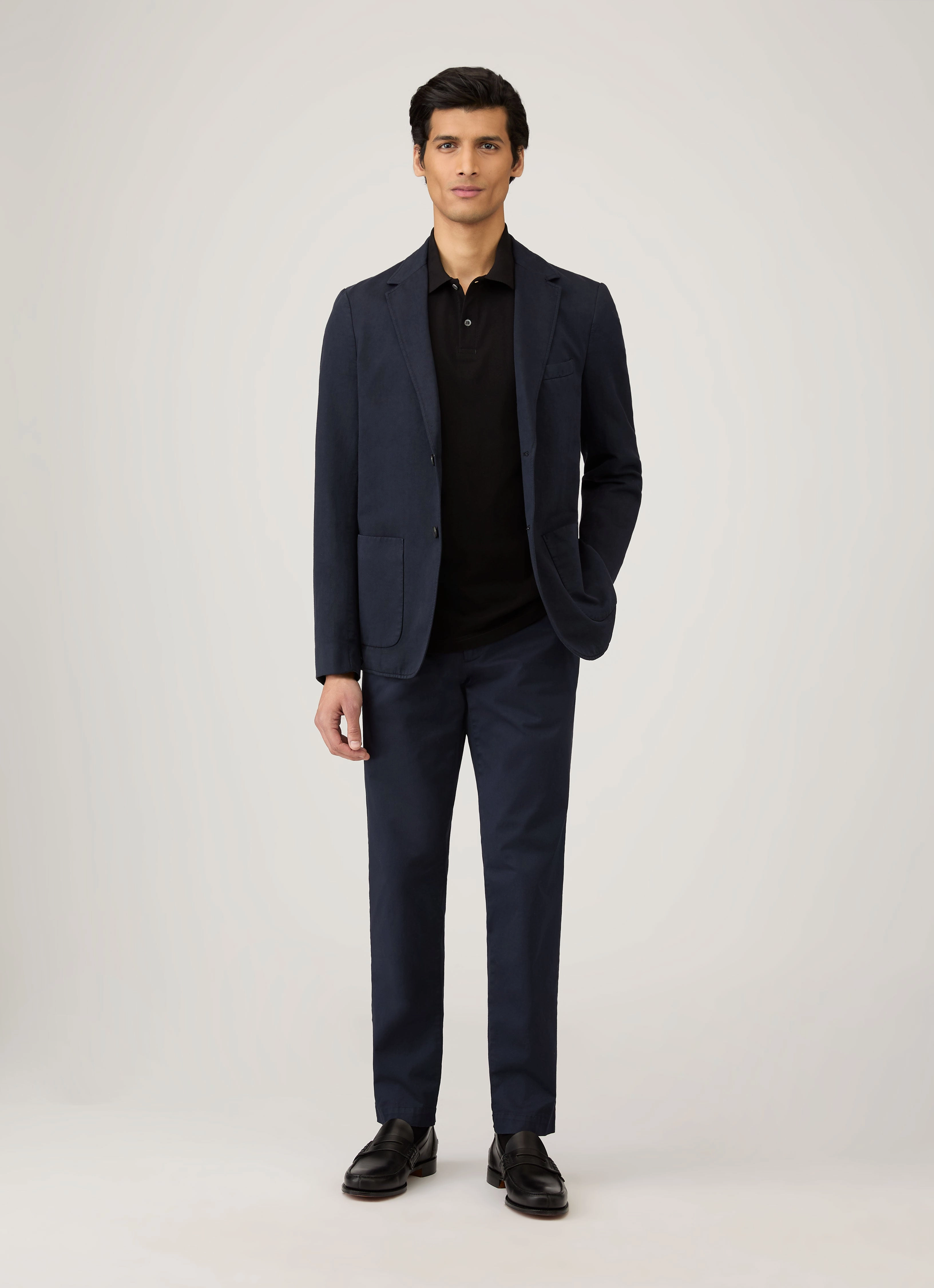 Men's Piqu?? Polo Shirt in Black Classic Profile Office