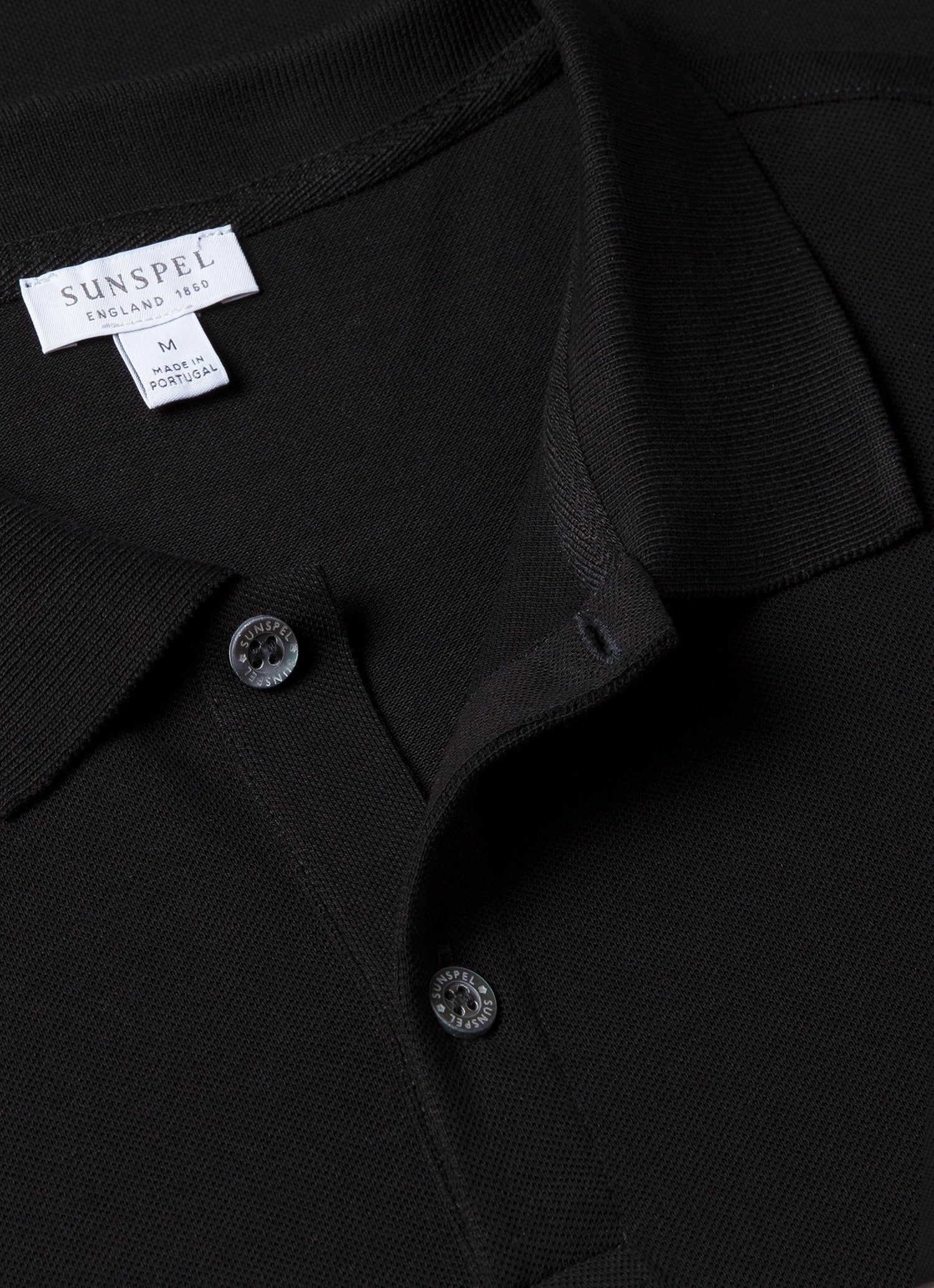 Men's Piqu?? Polo Shirt in Black Classic Profile Office
