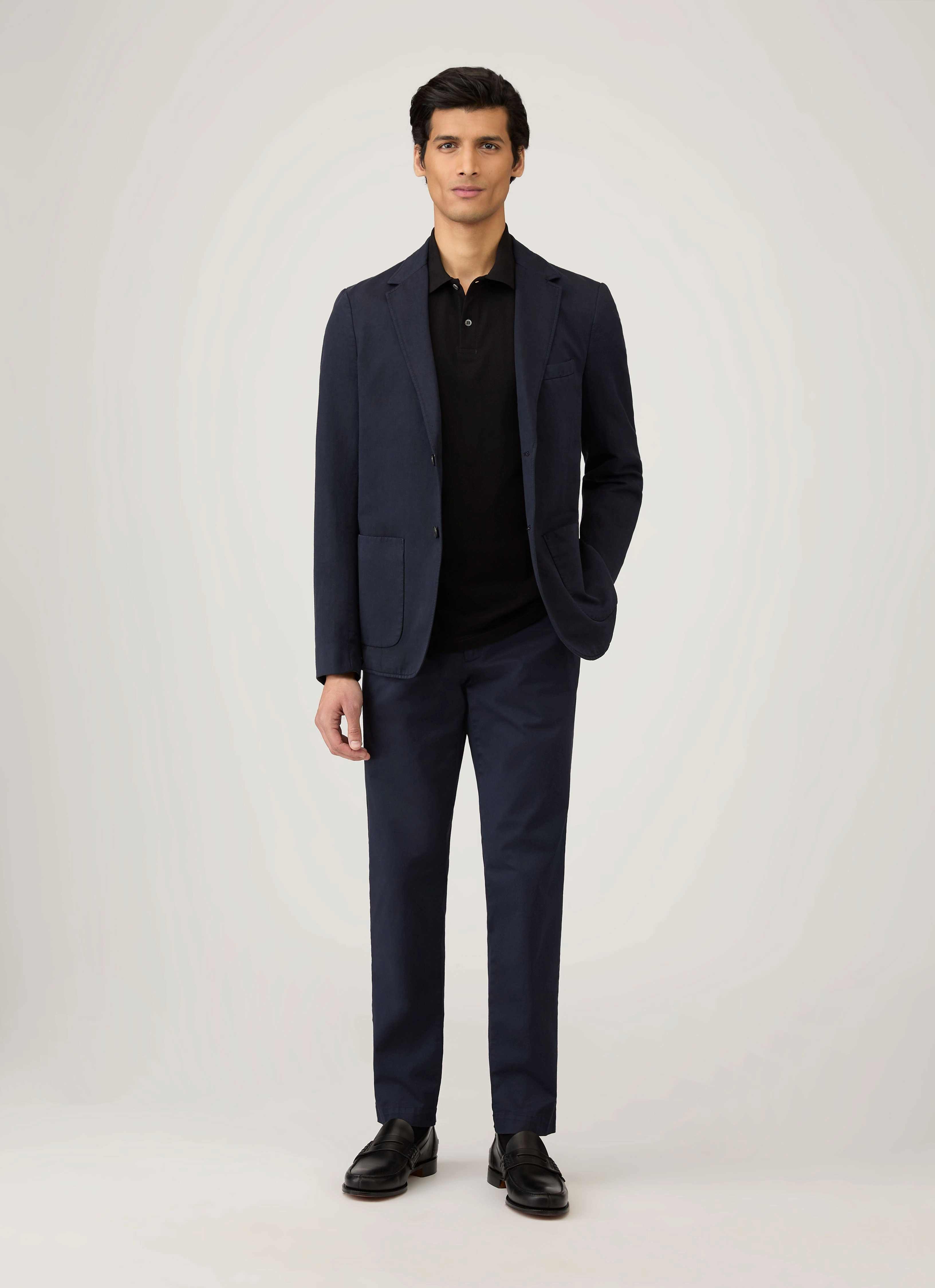 Men's Piqu?? Polo Shirt in Black Classic Profile Office