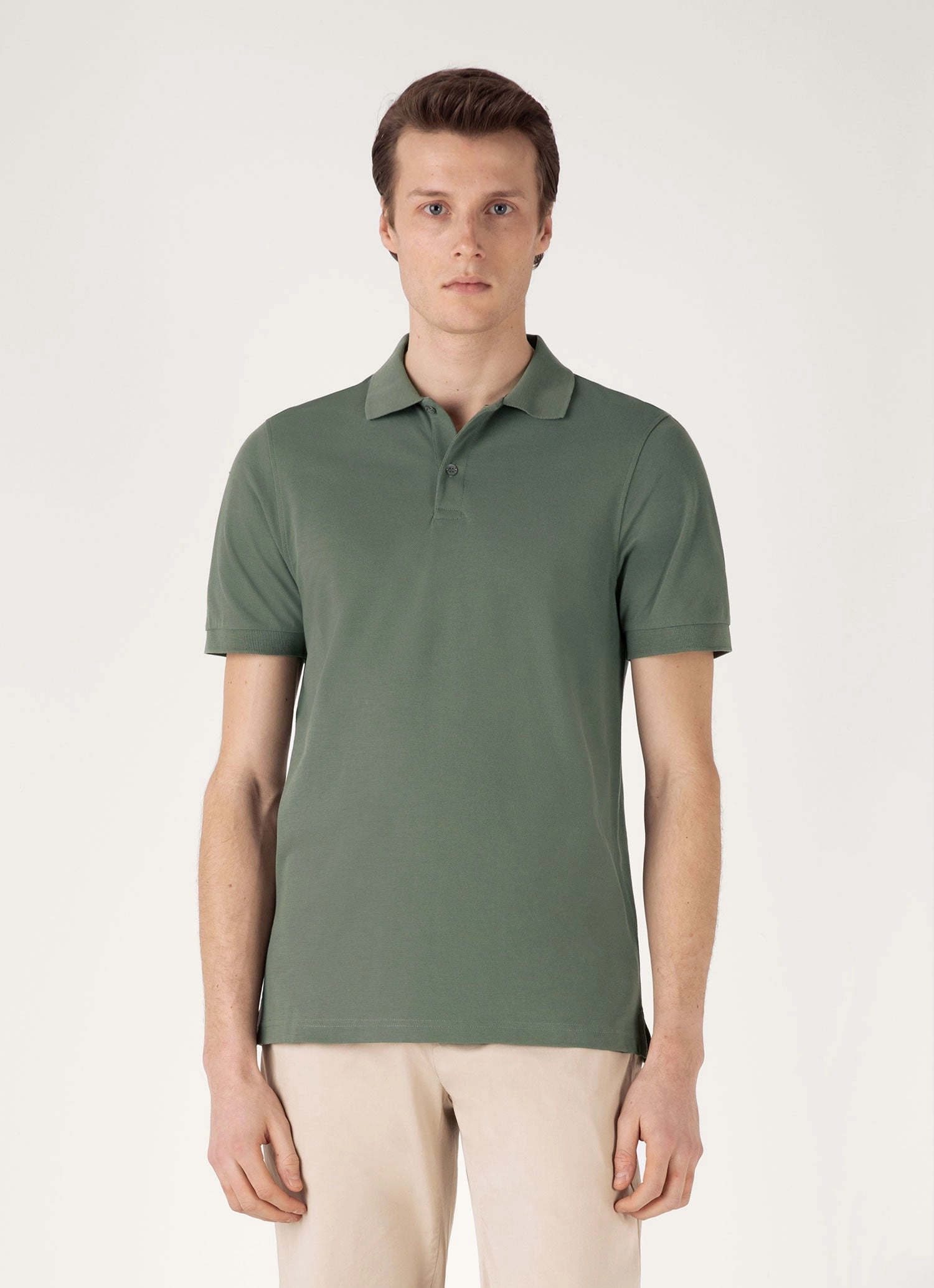 Men's Piqu?? Polo Shirt in Dusk Green Stylish Wear Gym