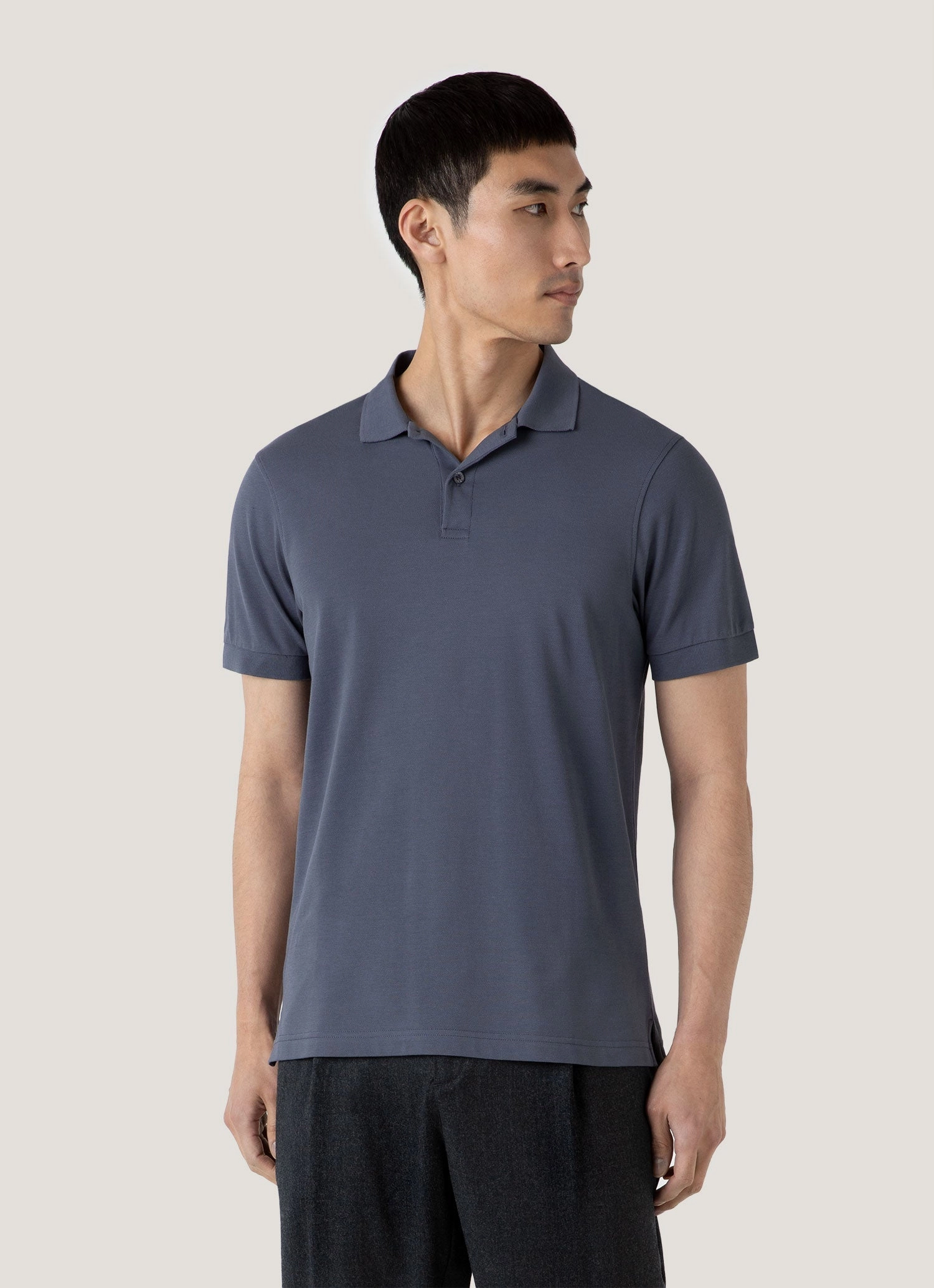 Men's Piqu?? Polo Shirt in Slate Blue Original Shape Club