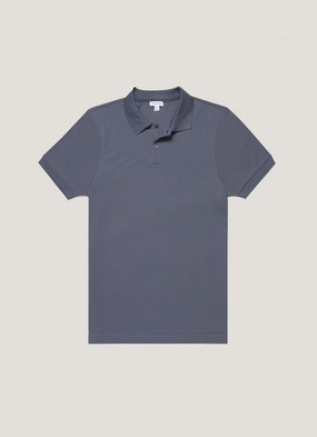 Outdoor Ready Style Smart Trend Look Men's Piqu?? Polo Shirt in Slate Blue