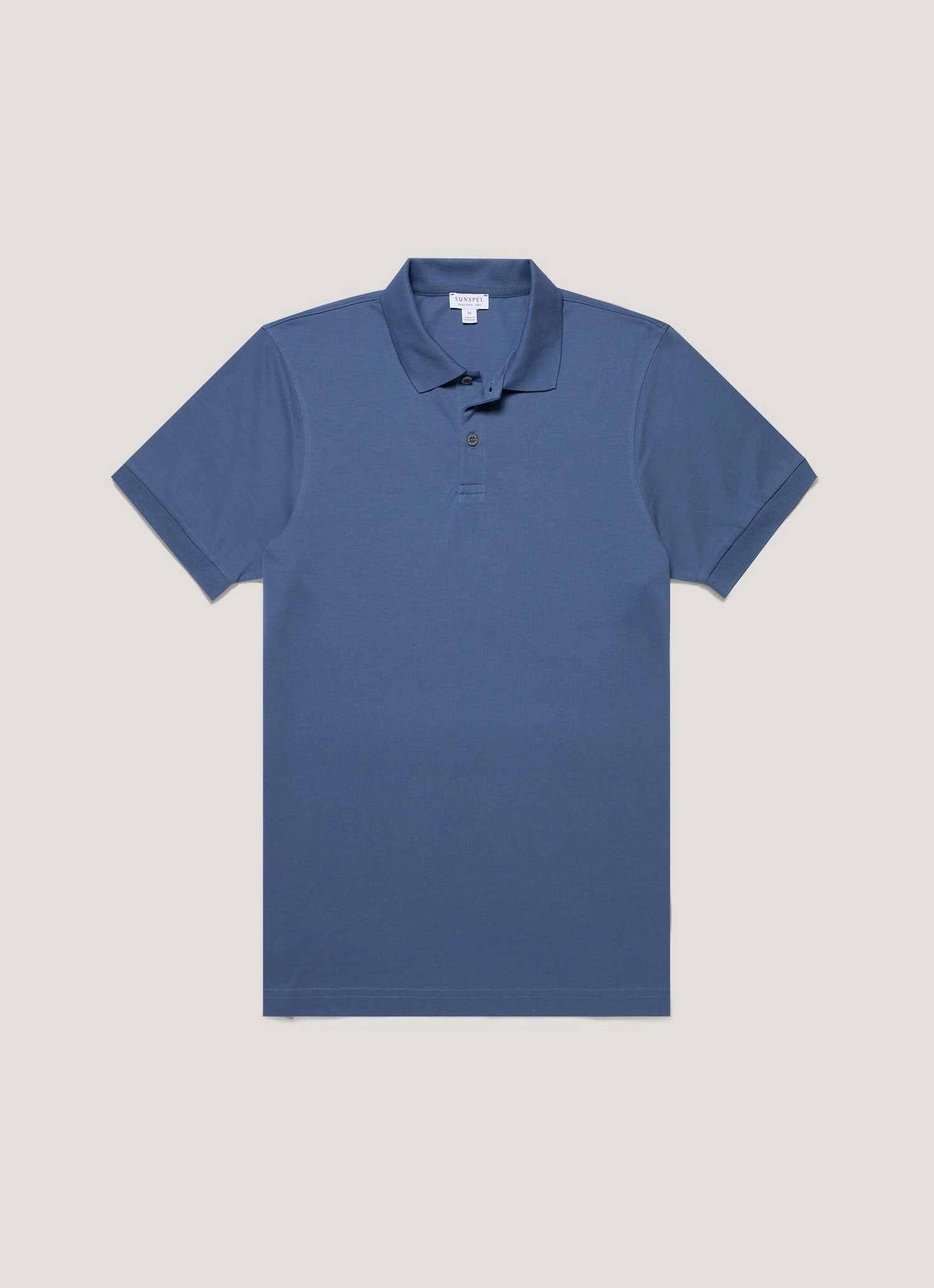 Men's Piqu?? Polo Shirt in Soft Denim Fresh Casual Look Outdoor Casual Look