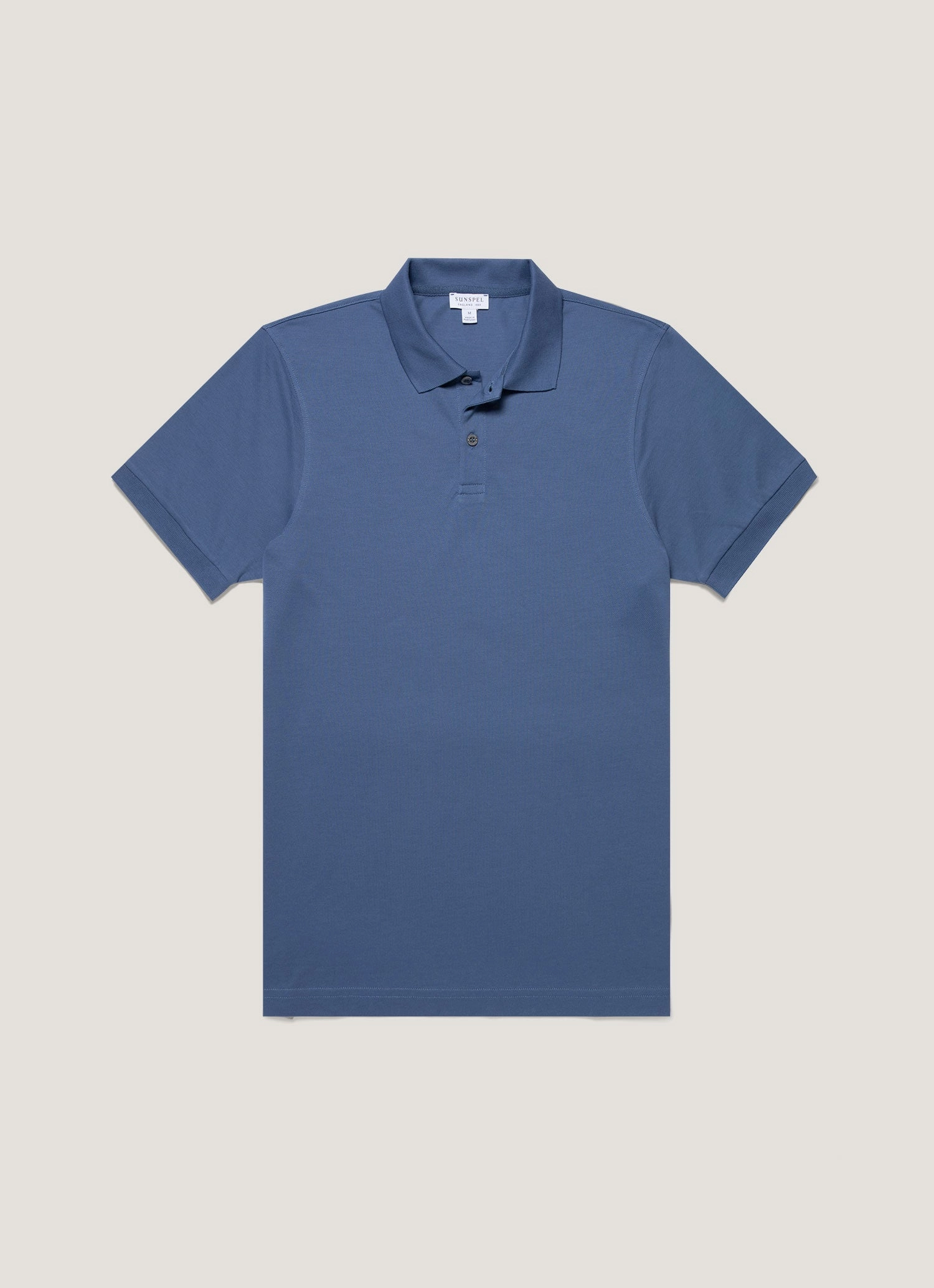 Men's Piqu?? Polo Shirt in Soft Denim Fresh Casual Style
