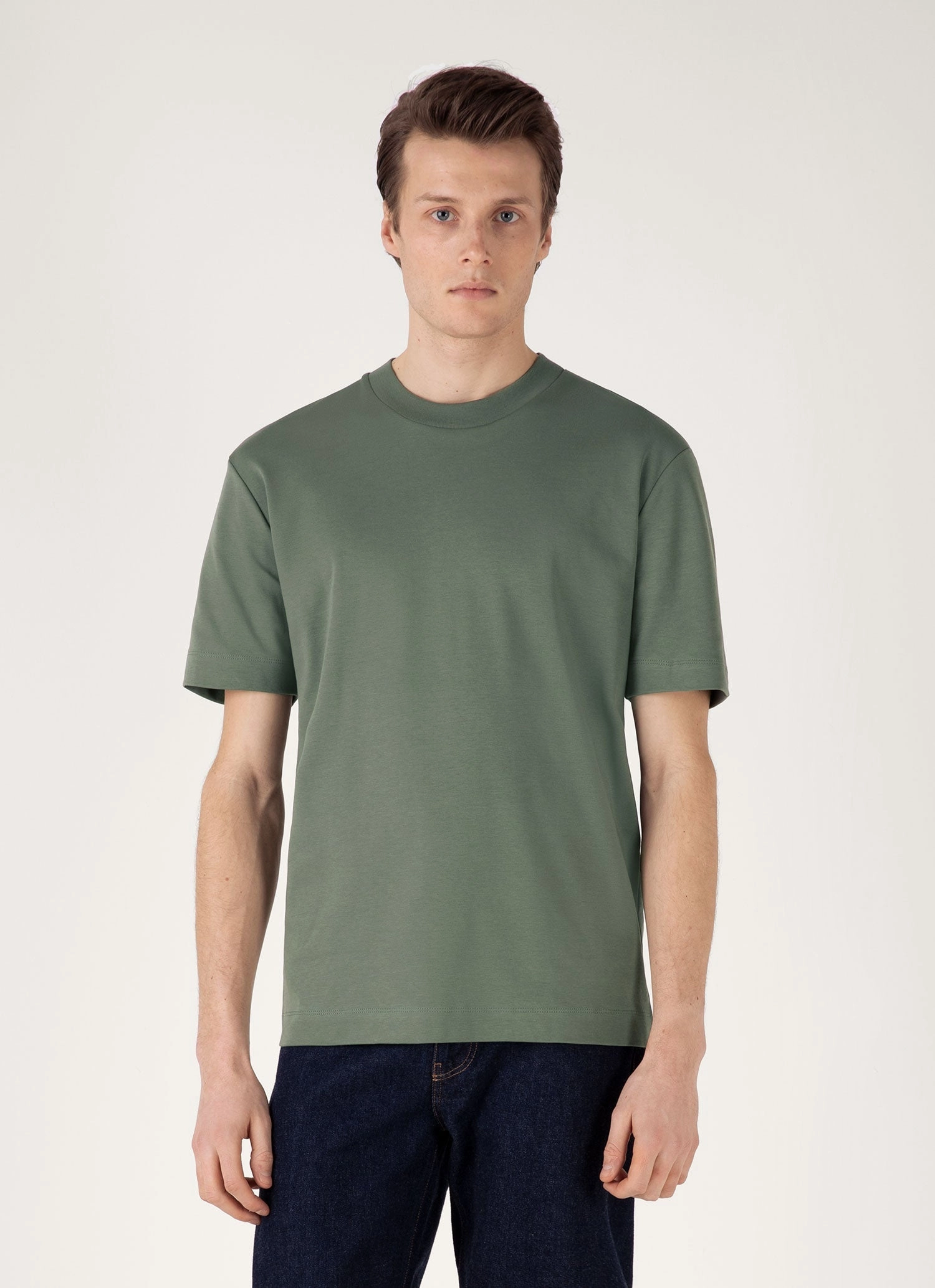 Men's Relaxed Fit Heavyweight T-shirt in Dusk Green Clean Trend