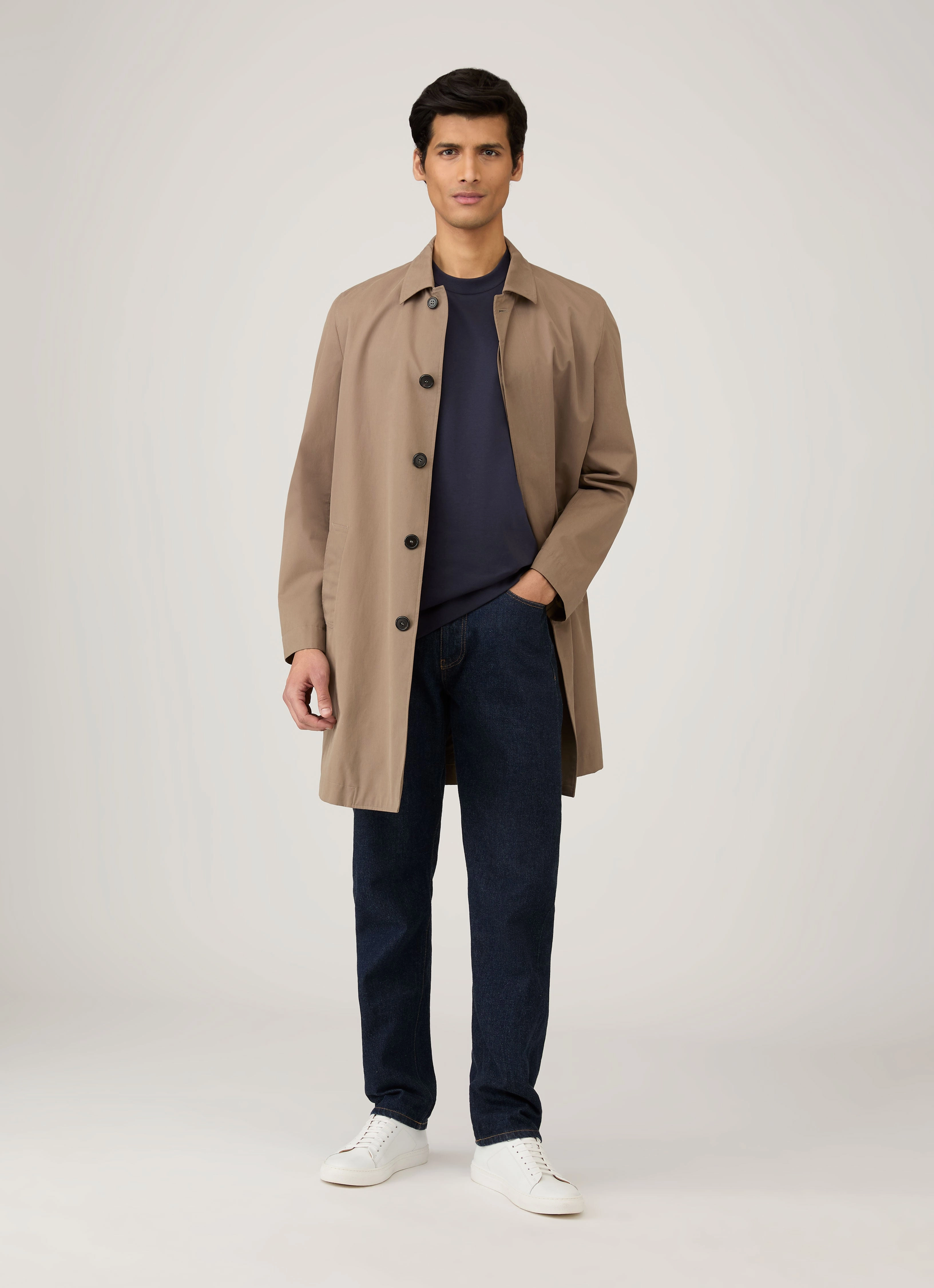 Men's Relaxed Fit Heavyweight T-shirt in Navy Global Look