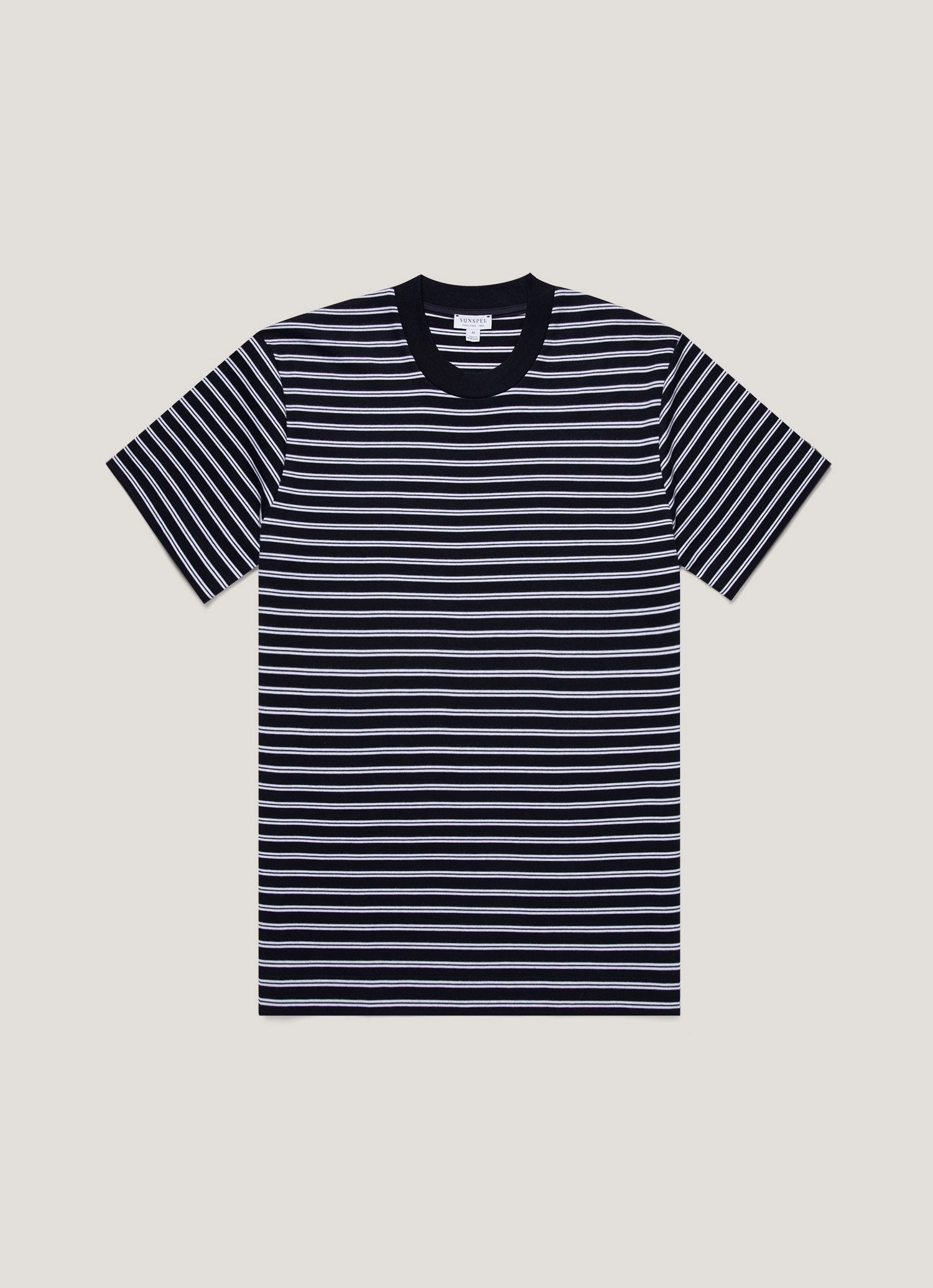 Men's Relaxed Fit Heavyweight T-shirt in Navy/White Timeless Look Style